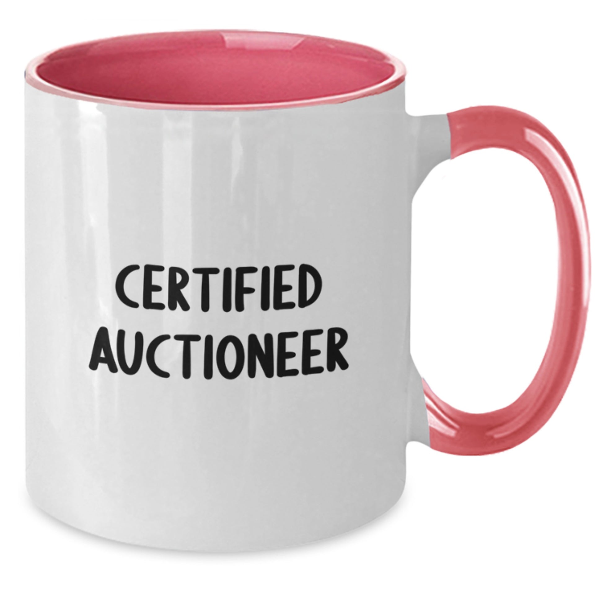 Auctioneer Humor Gifts from Friends, Unique Two Tone Coffee Mugs for Auctioneer, Funny Quote 'Certified Auctioneer' for Graduation, 11oz Ceramic Mug - Additional