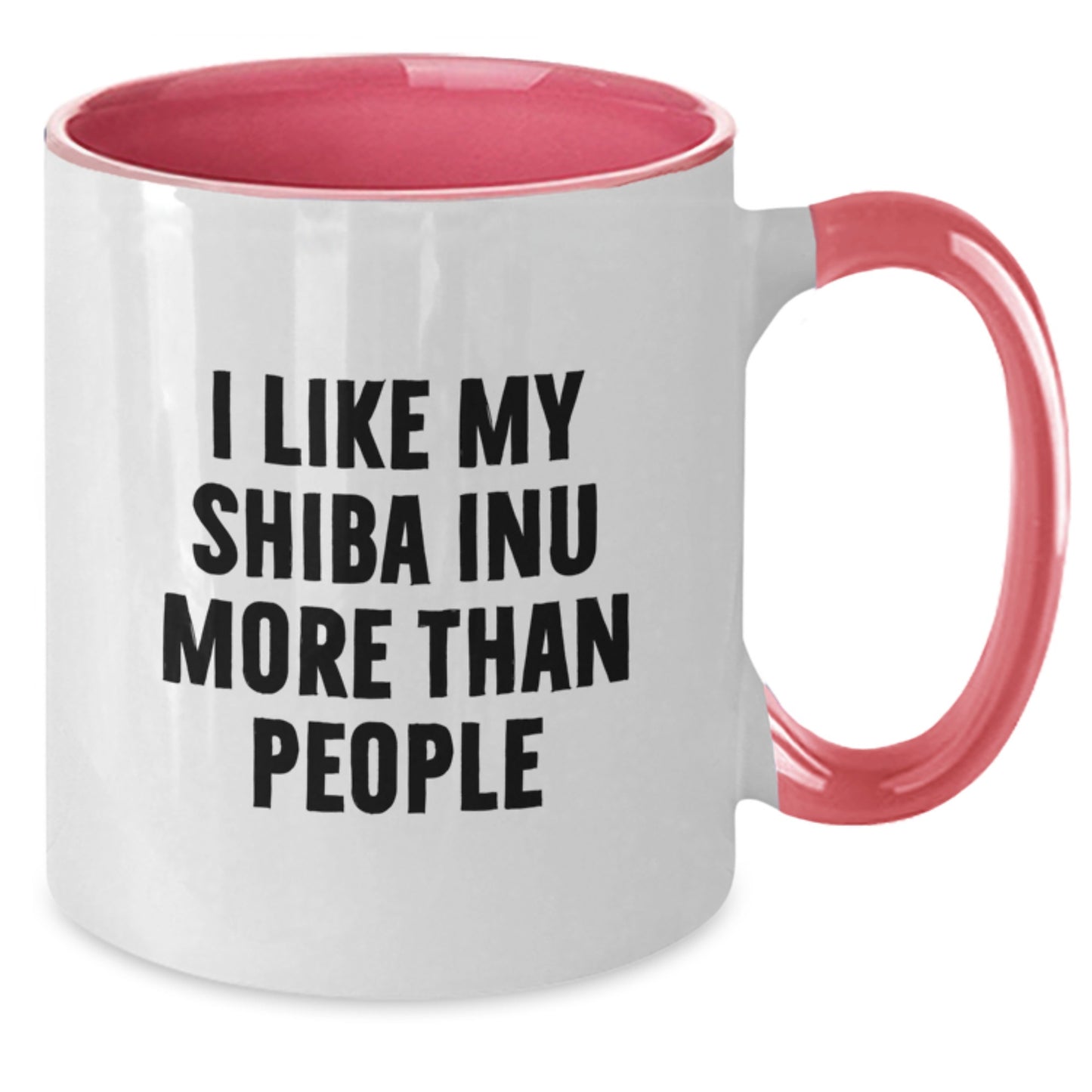 Shiba Inu Dog Lovers Gifts - Funny Quote Coffee Mug for Birthday from Friends or Family, I Like My Shiba Inu More Than People, Two Tone Ceramic Mug - Additional