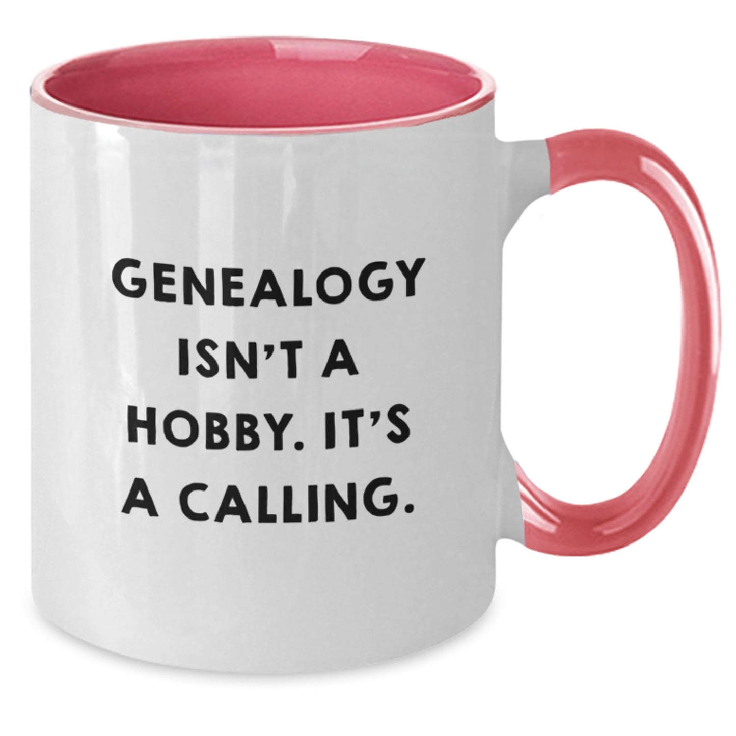 Genealogy Gifts from Family - Inspirational Two Tone Christmas Mug, 'Genealogy Isn't A Hobby. It's A Calling.' - Additional