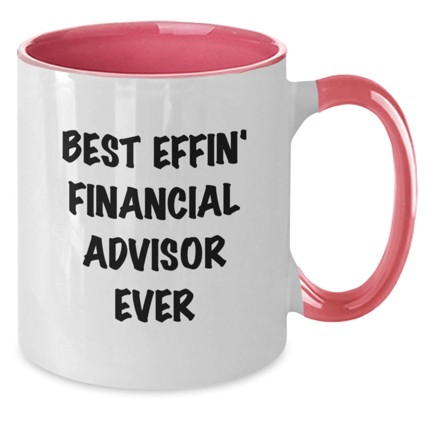 Funny Financial Advisor Gifts from Friends to Colleagues Best Effin' Coffee Mug, Two Tone Red and White Christmas Unique - Additional