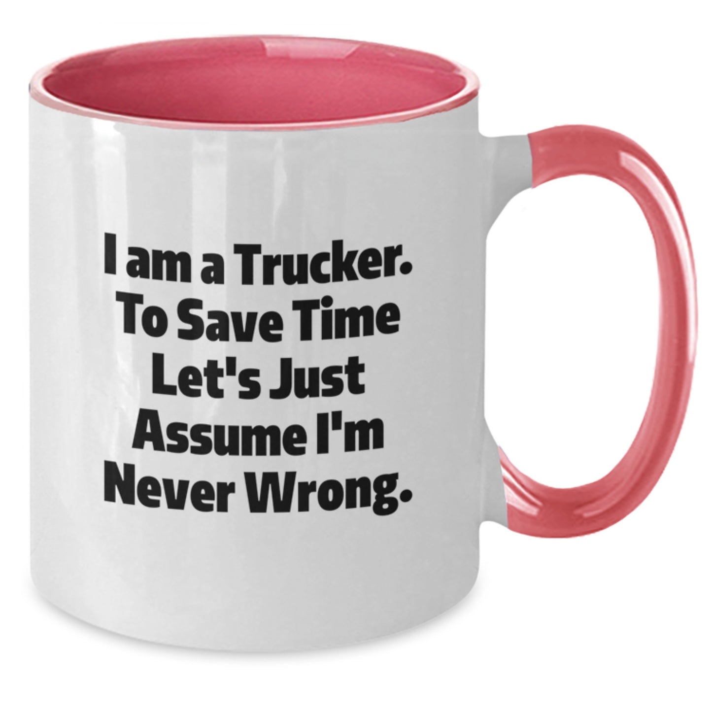 Funny Trucker Gifts from Friends for Men, Two Tone Coffee Mug with I Am A Trucker Quote, Christmas Unique - Additional