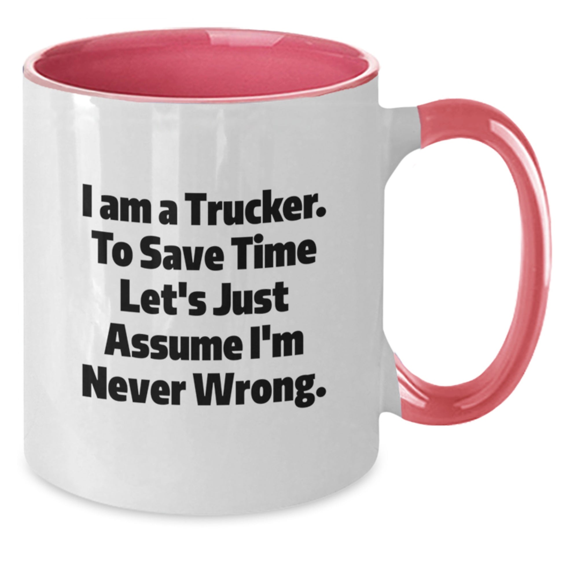 Funny Trucker Gifts from Friends for Men, Two Tone Coffee Mug with I Am A Trucker Quote, Christmas Unique - Additional