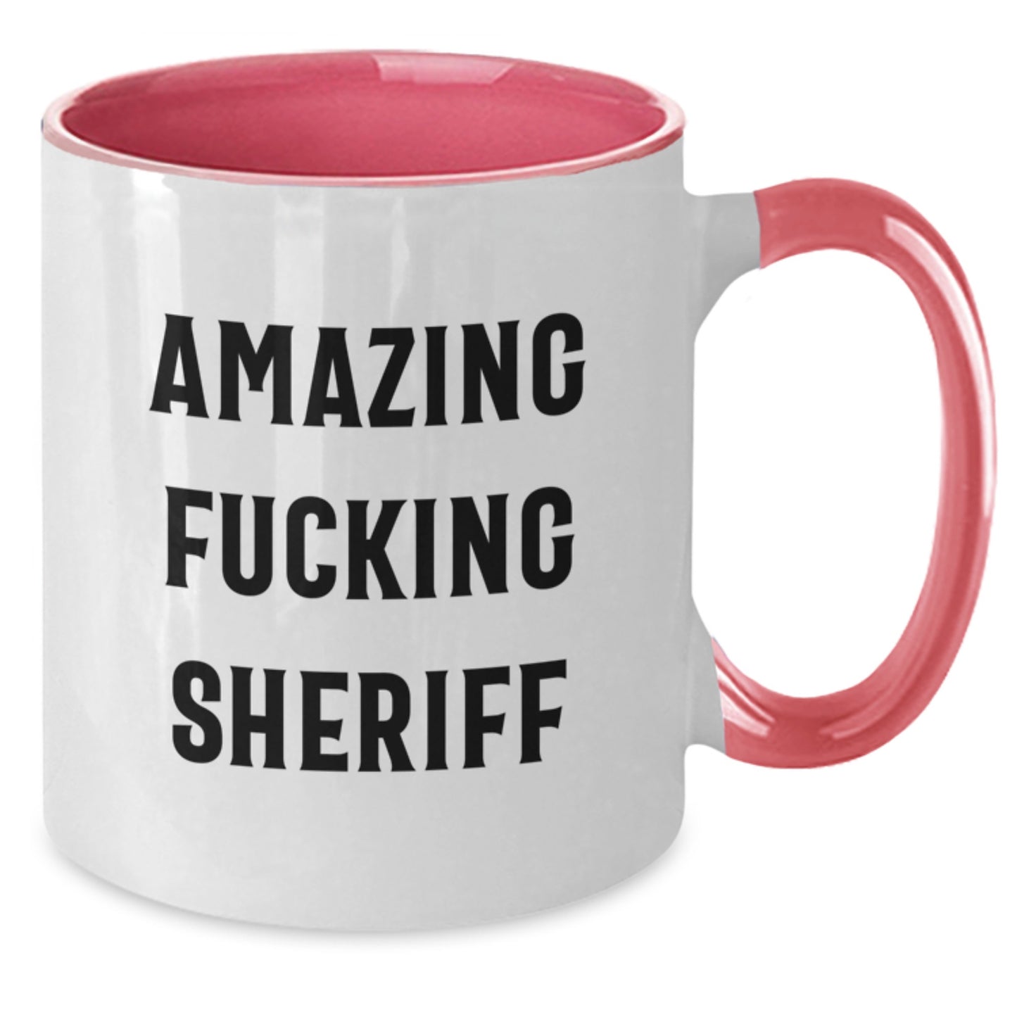 Funny Sheriff Gifts for Men, Gifts from Friends, Two Tone Coffee Mugs with Amazing F--king Sheriff Quote, Christmas Unique Gifts - Additional