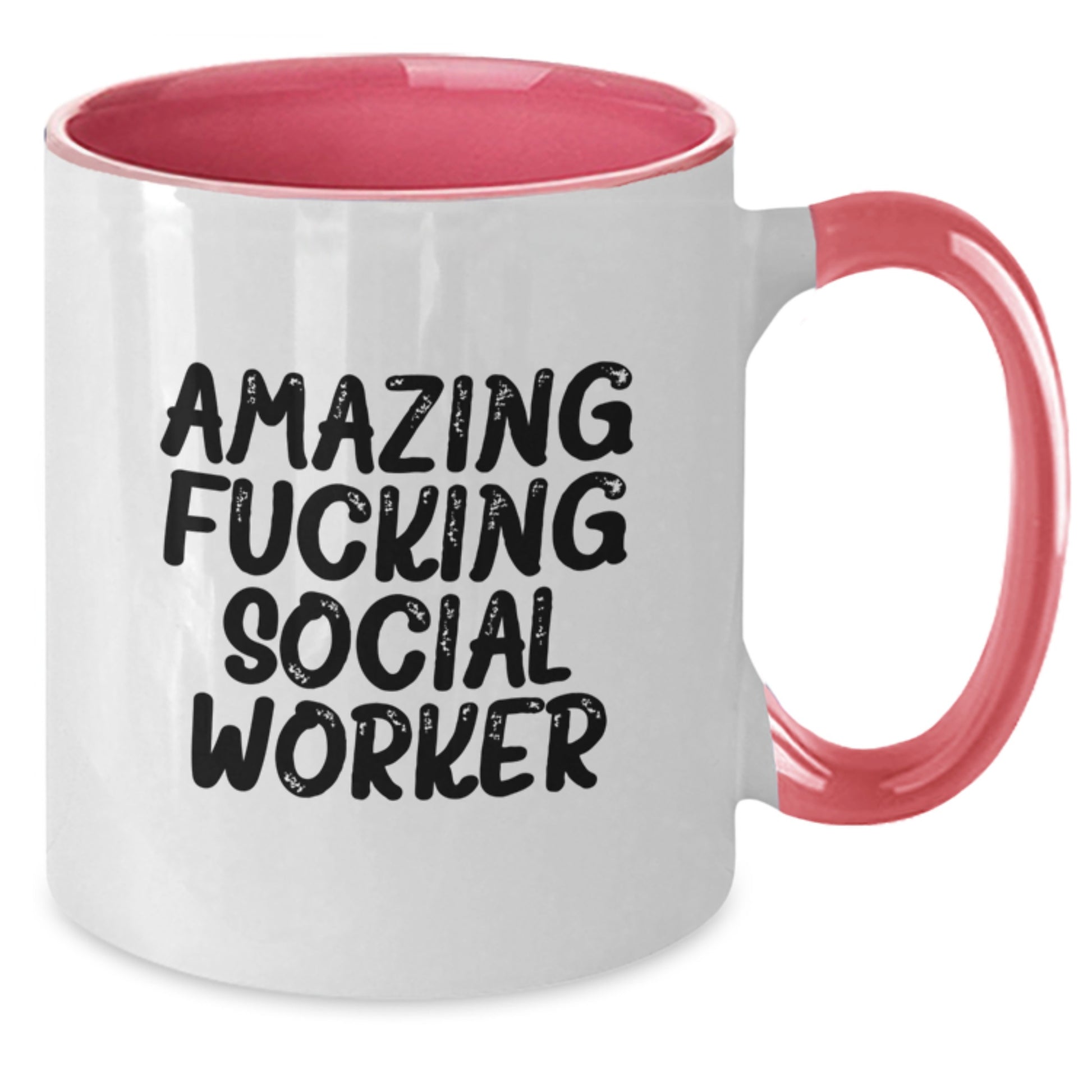 Funny Gifts from Friends for Social Worker, Amazing F--king Social Worker Two Tone Coffee Mug, Christmas Unique Mugs for Men Women Coworkers Family - Additional