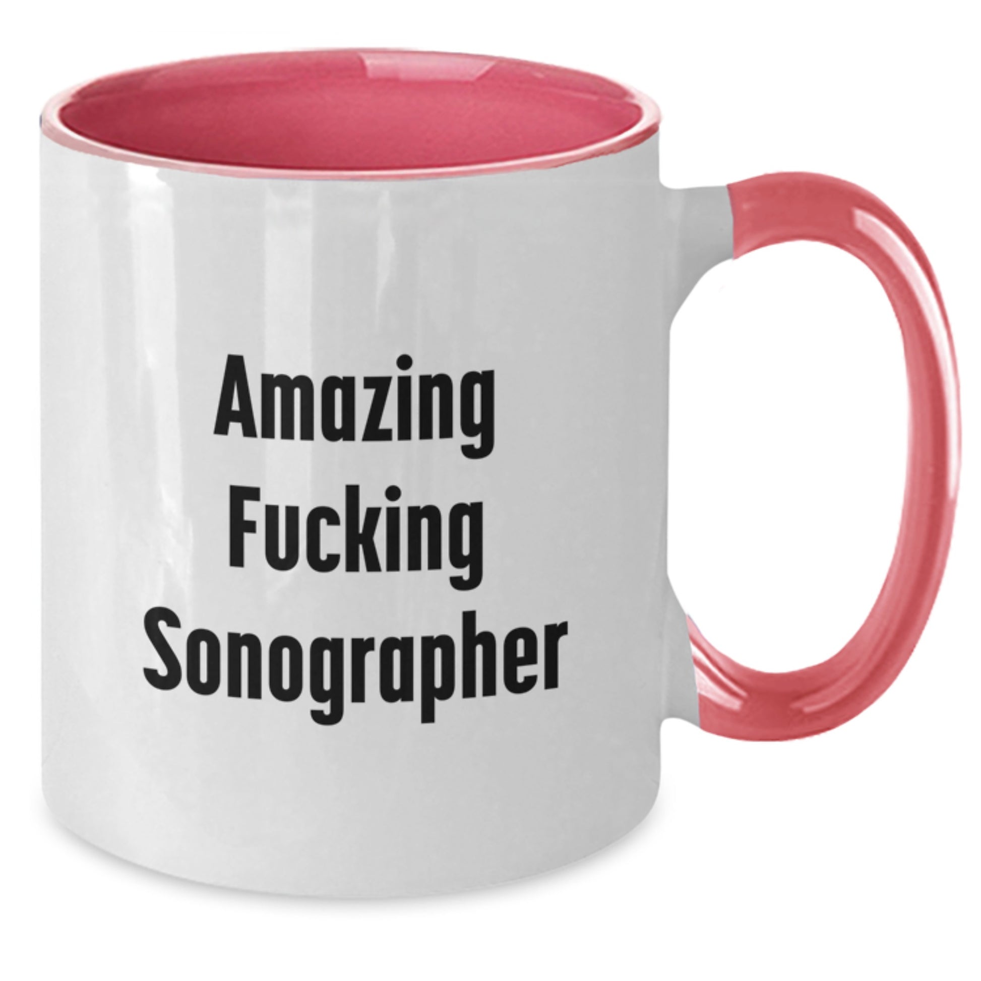 Funny Sonographer Gifts from Friends and Family, Gifts for Sonographer, Two Tone Coffee Mug, 'Amazing F--king Sonographer' Quote, Christmas Unique Present - Additional