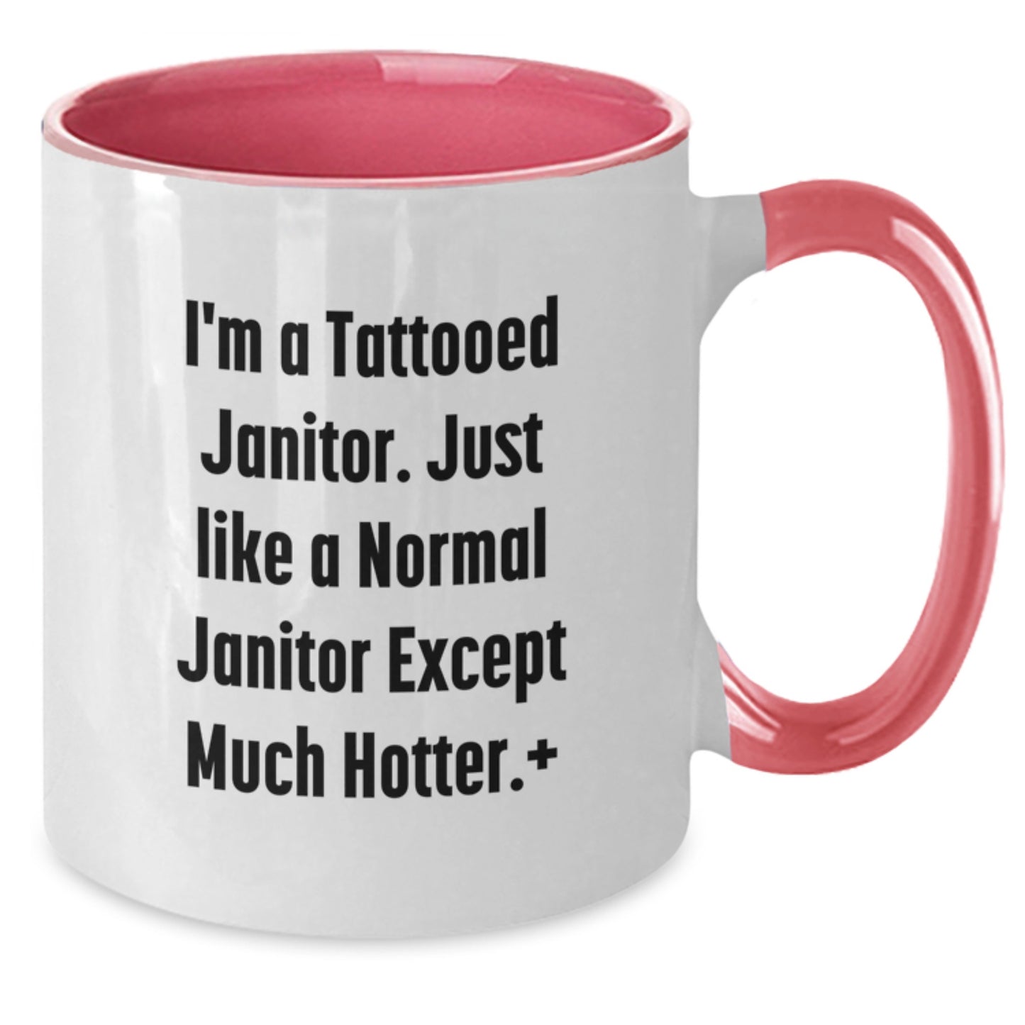Funny Janitor Gifts for Men, Unique Two Tone Coffee Mugs from Friends, 'I'm A Tattooed Janitor' - Additional