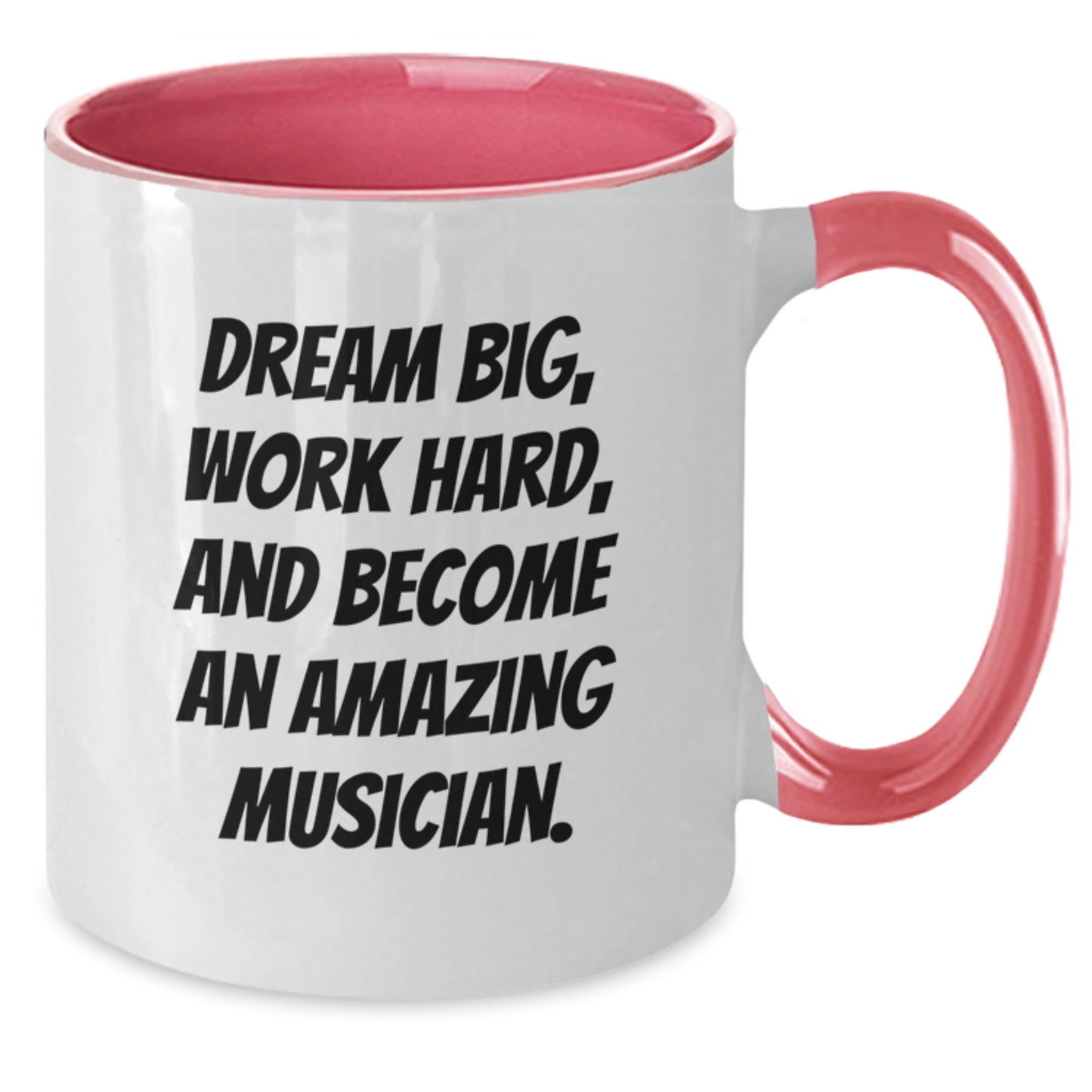 Inspiring Musician Gifts from Family for Musician Men - Two Tone Coffee Mug - Dream Big Work Hard Become Amazing Musician - Christmas Unique Presents - Additional