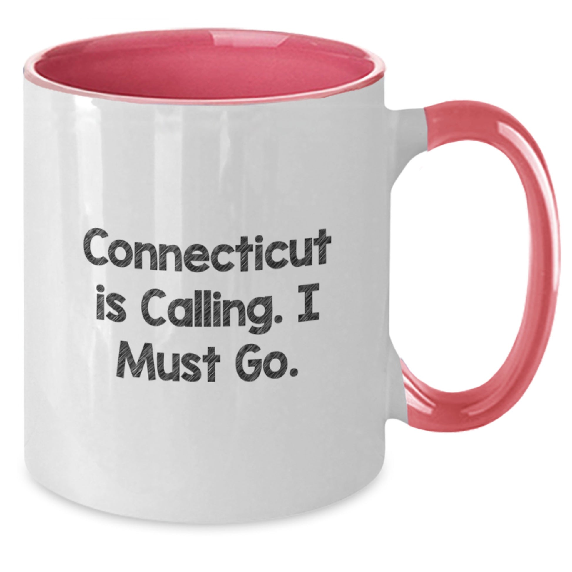 Connecticut Gifts from Friends Christmas Two Tone Coffee Mugs with Funny Quote, 'Connecticut Is Calling. I Must Go.' - Additional