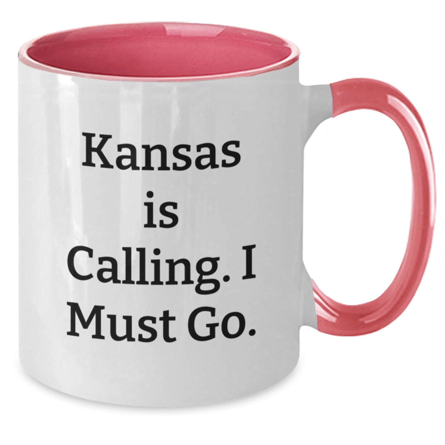 Funny Kansas Two Tone Coffee Mug Gifts from Friends and Family - Kansas Is Calling I Must Go - Unique Christmas Unique Gifts for Men Women - Additional