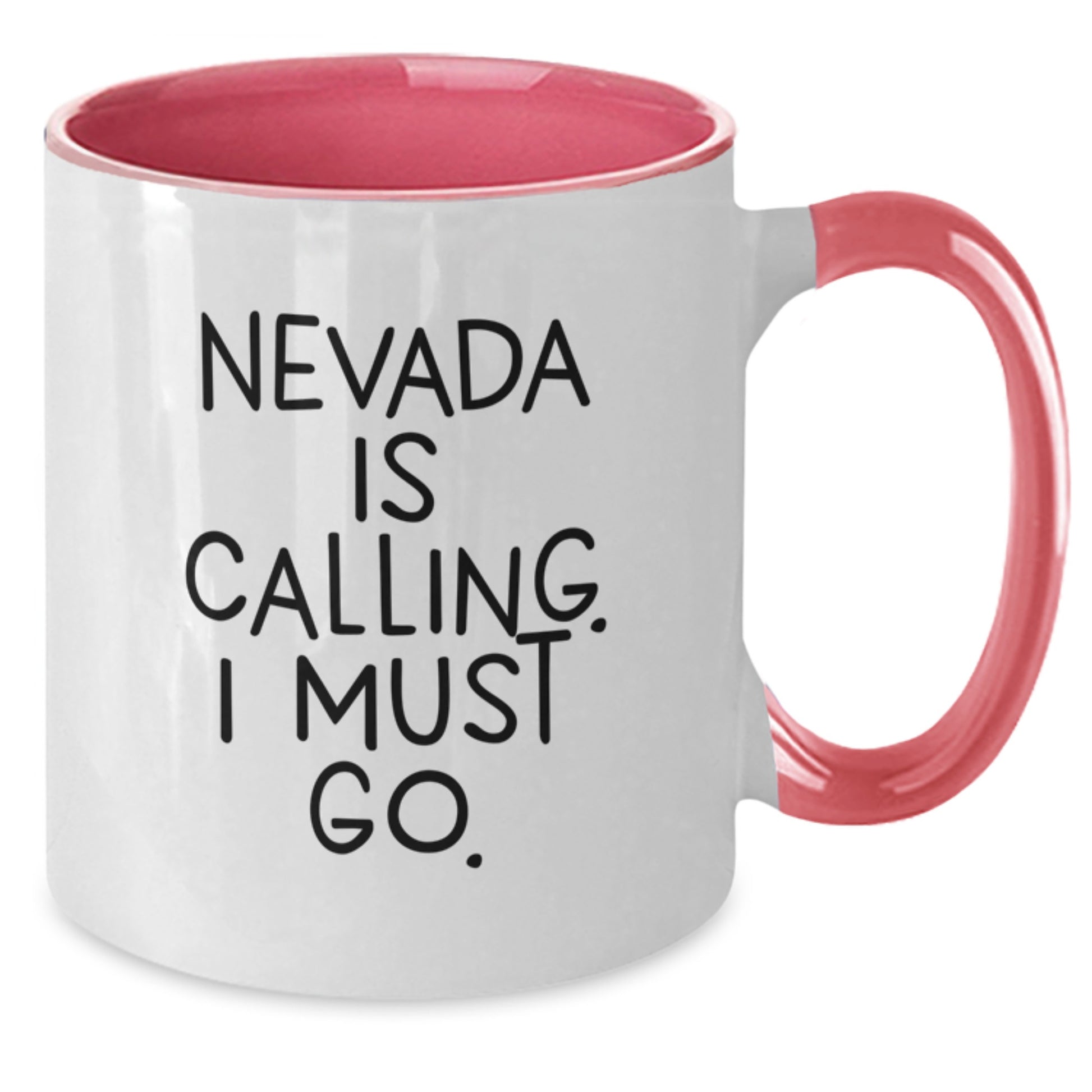 Nevada Enthusiasts Gifts from Friends and Family - Funny Two Tone Coffee Mug, 'Nevada Is Calling I Must Go', Christmas Unique - Additional