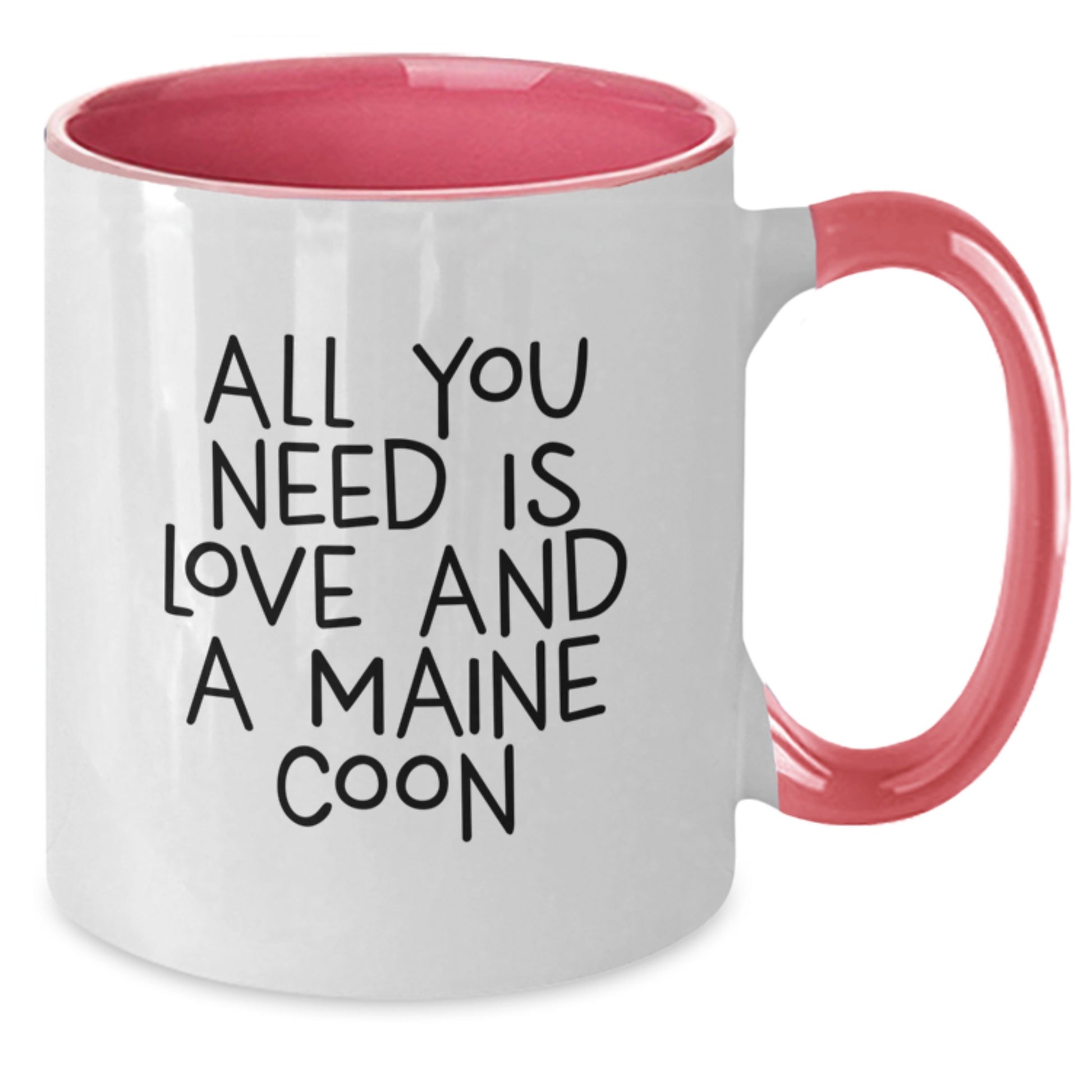 Funny Maine Coon Cat Gifts from Friends for Men - Two Tone Coffee Mug, All You Need Is Love And A Maine Coon Christmas Unique Gifts - Additional