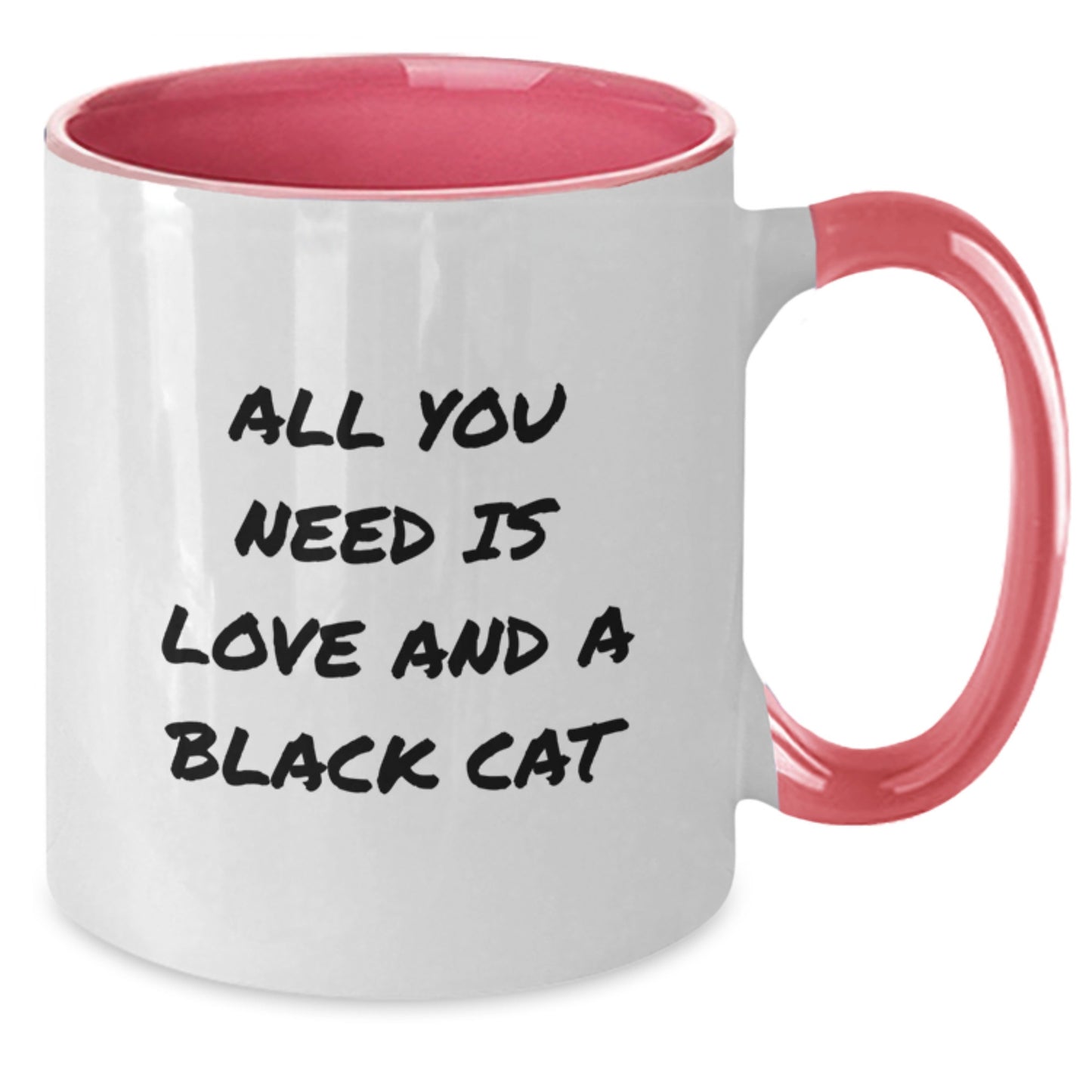 Funny Black Cat Gifts for Black Cat Lovers - All You Need Is Love, Two Tone Coffee Mug for Birthday - Additional