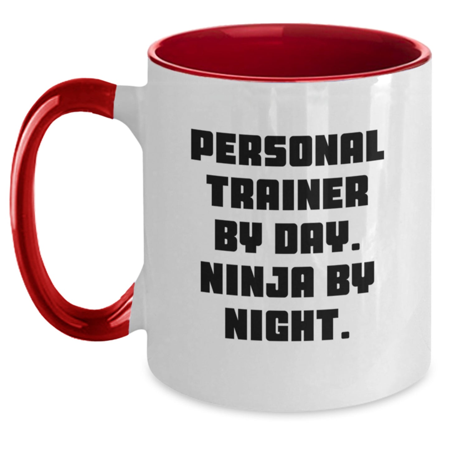 Personal Trainer By Day, Ninja By Night, Funny Two Tone Coffee Mug, Birthday Unique Gifts for Men, Gifts from Friends, Unique Birthday Unique Gift Ideas - Main