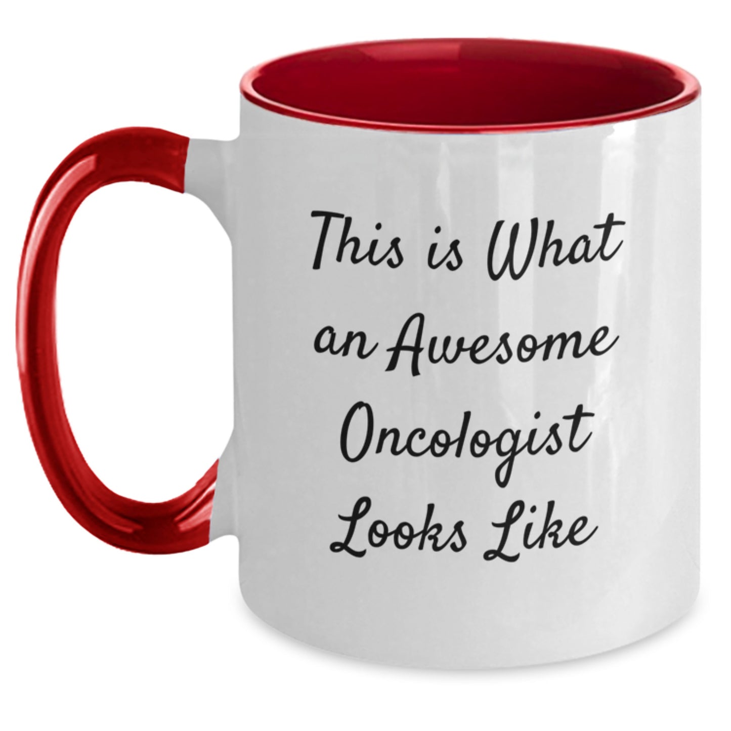 Funny Oncologist Gifts from Friends, Gifts for Oncologist Birthday, Two Tone Coffee Mug - This Is What An Awesome Oncologist Looks Like - Main