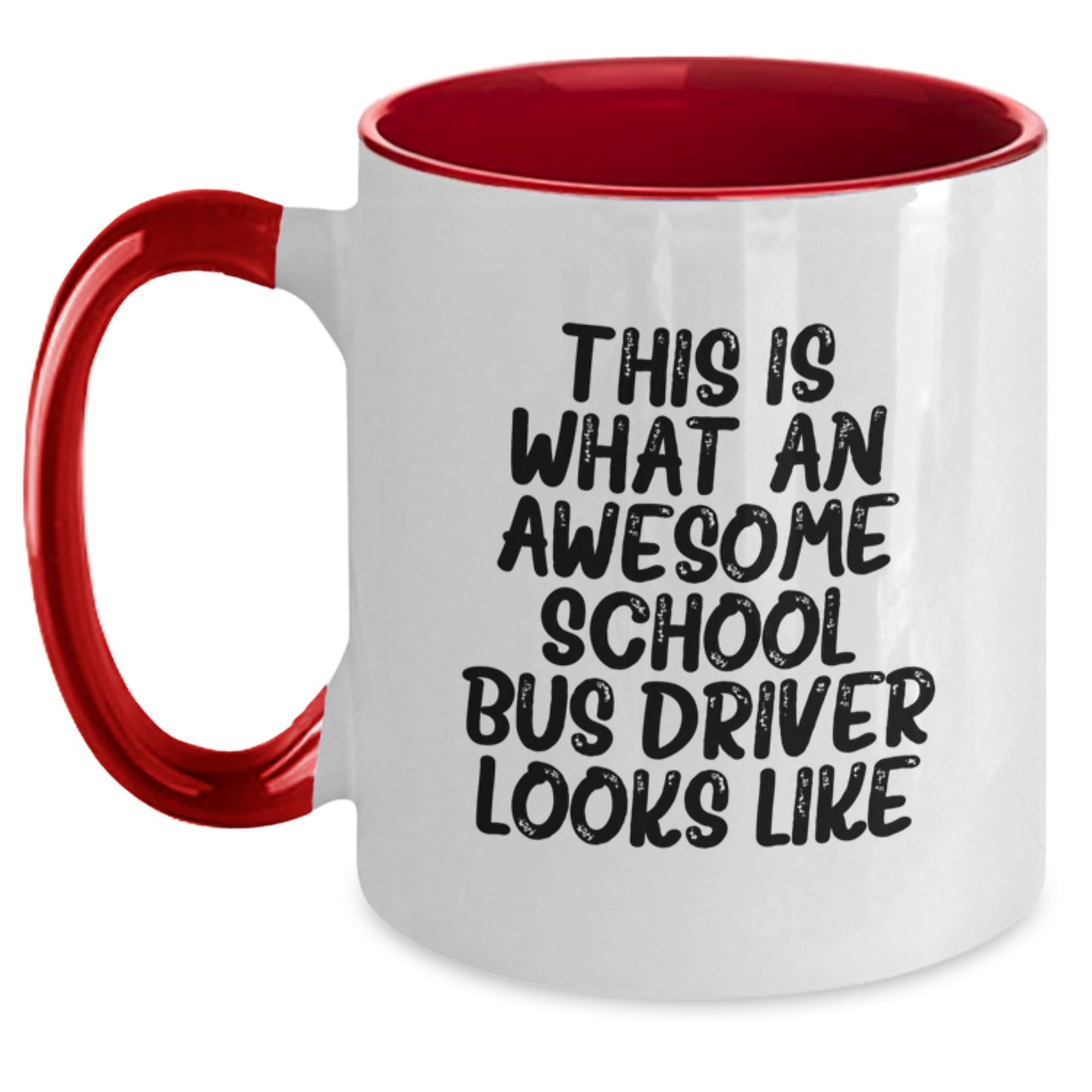 Funny School Bus Driver Gifts from Friends and Family - Birthday Unique Mugs for Men and Women - 'This Is What An Awesome School Bus Driver Looks Like' - Two Tone Coffee Mug - Main