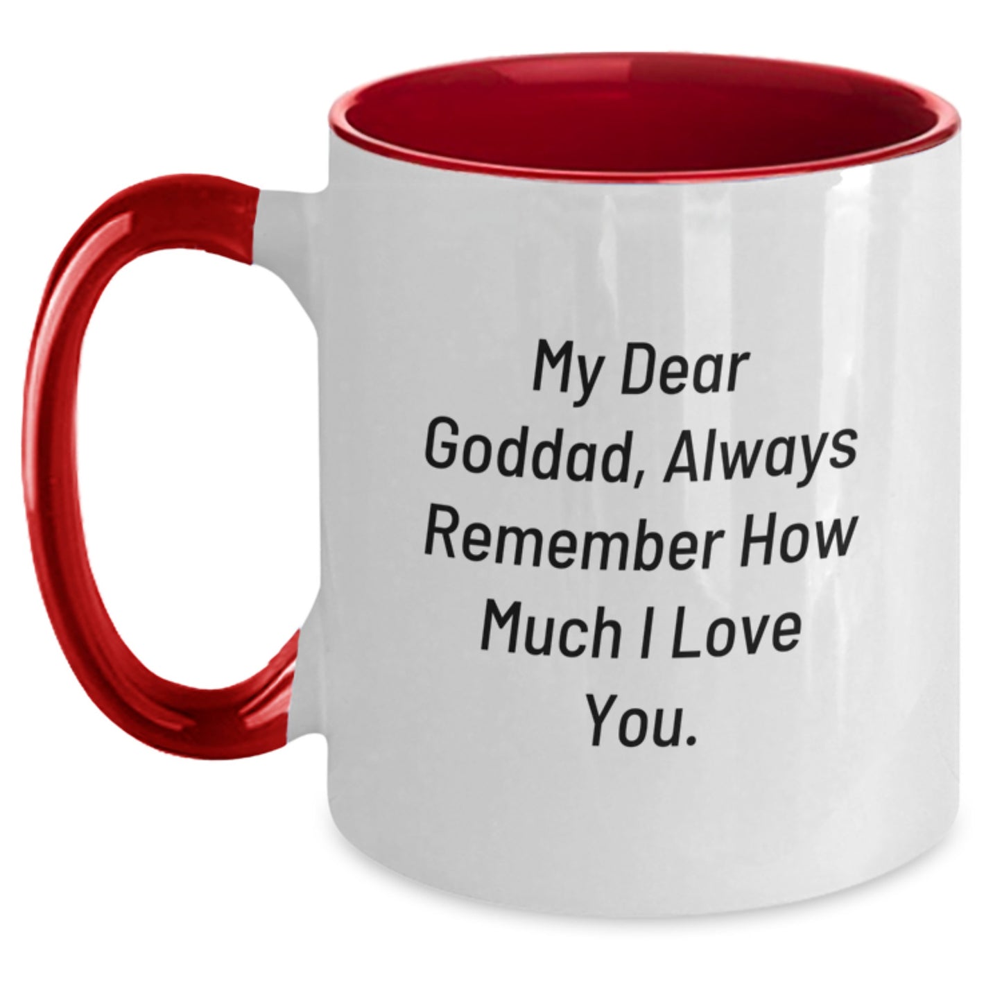 Funny Goddad Gifts from Men, Two Tone Christmas Coffee Mug with My Dear Goddad Quote, Perfect for Dad's Birthday or Christmas Unique Gifts - Main