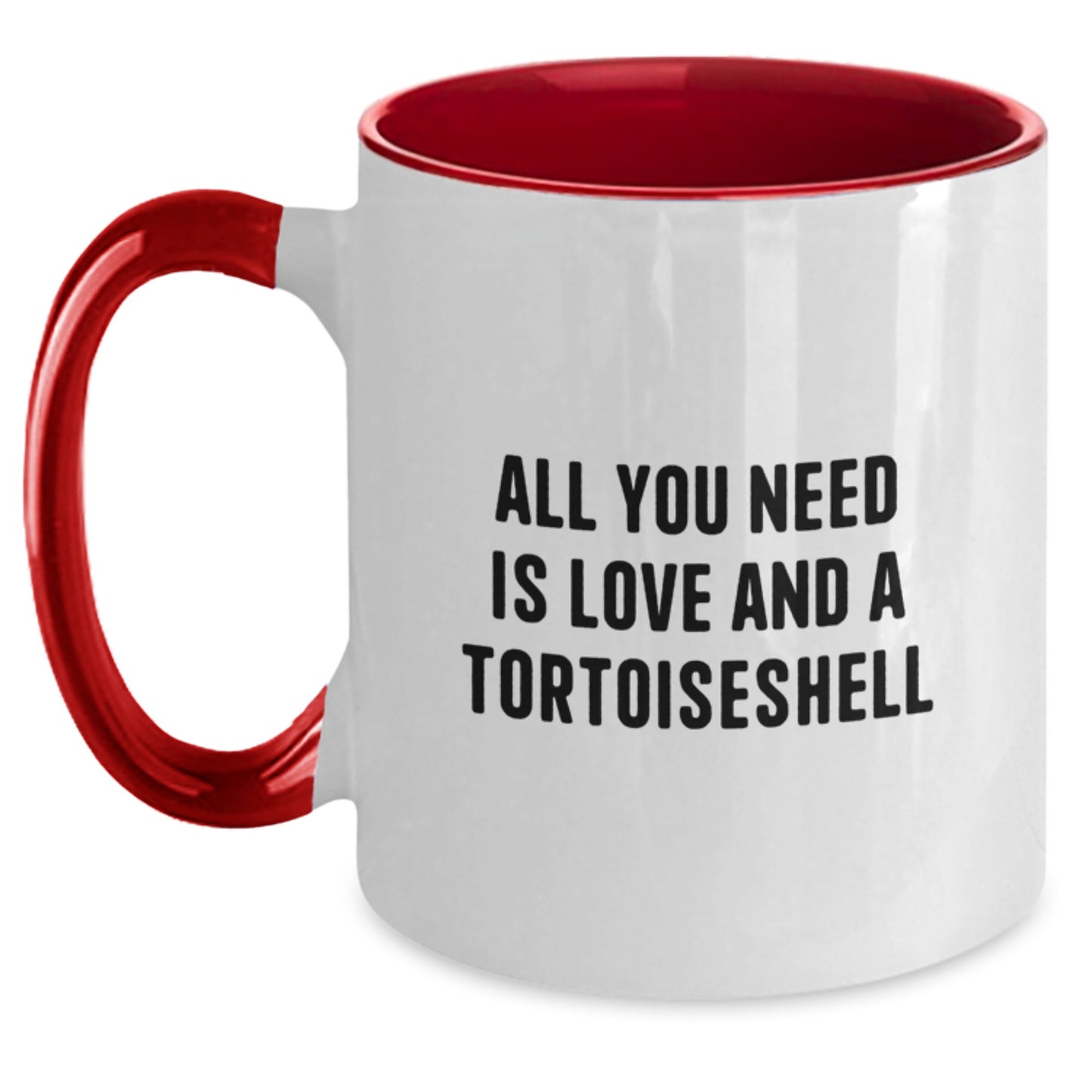 Funny Tortoiseshell Cat Gifts for Men and Women, Cute Christmas Unique Gifts from Friends and Family, Two Tone Coffee Mug with Love Quote - Main
