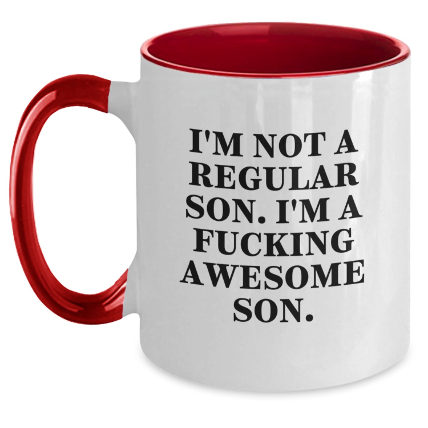 Funny Son Gifts from Family - Two Tone Coffee Mug for Awesome Sons at Christmas - Main