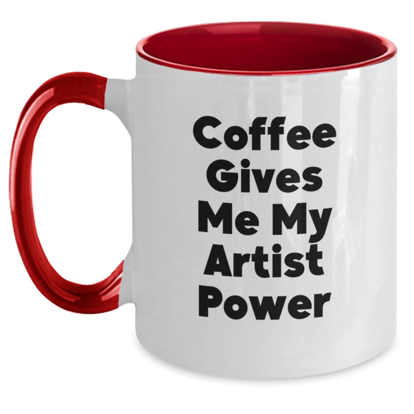 Funny Artist Gifts for Him from Friends - Coffee Gives Me My Artist Power Two Tone Mugs - Main