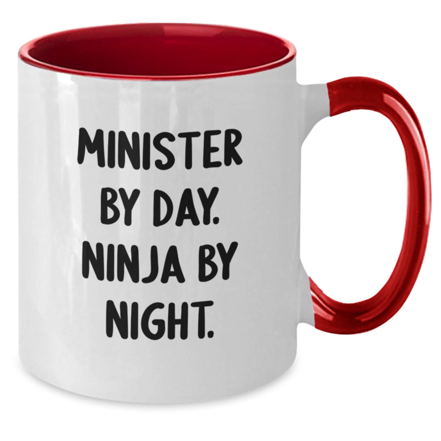Funny Minister Gifts - Minister By Day Ninja By Night Two Tone Coffee Mug for Minister Birthday Unique Gifts from Friends - Additional