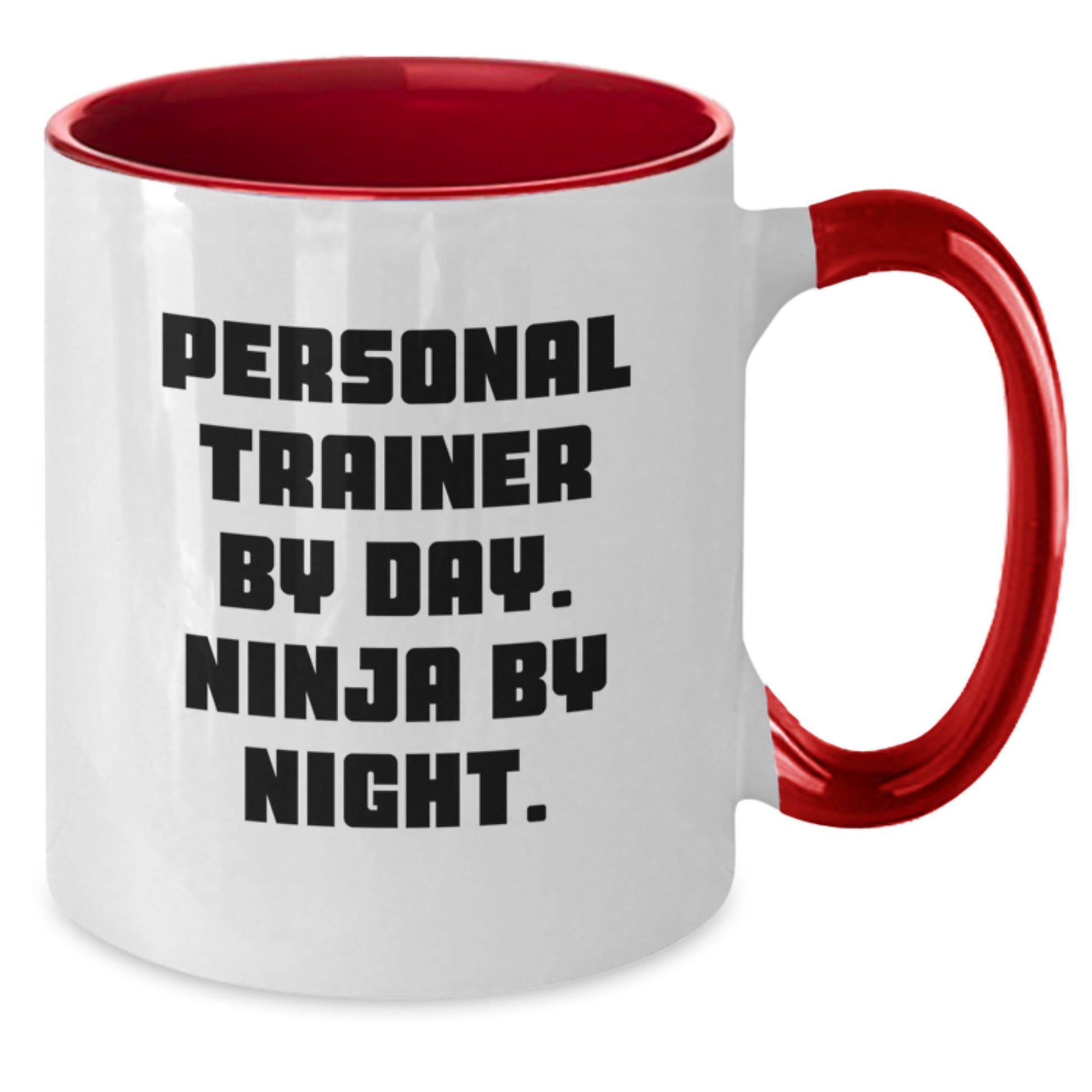 Personal Trainer By Day, Ninja By Night, Funny Two Tone Coffee Mug, Birthday Unique Gifts for Men, Gifts from Friends, Unique Birthday Unique Gift Ideas - Additional