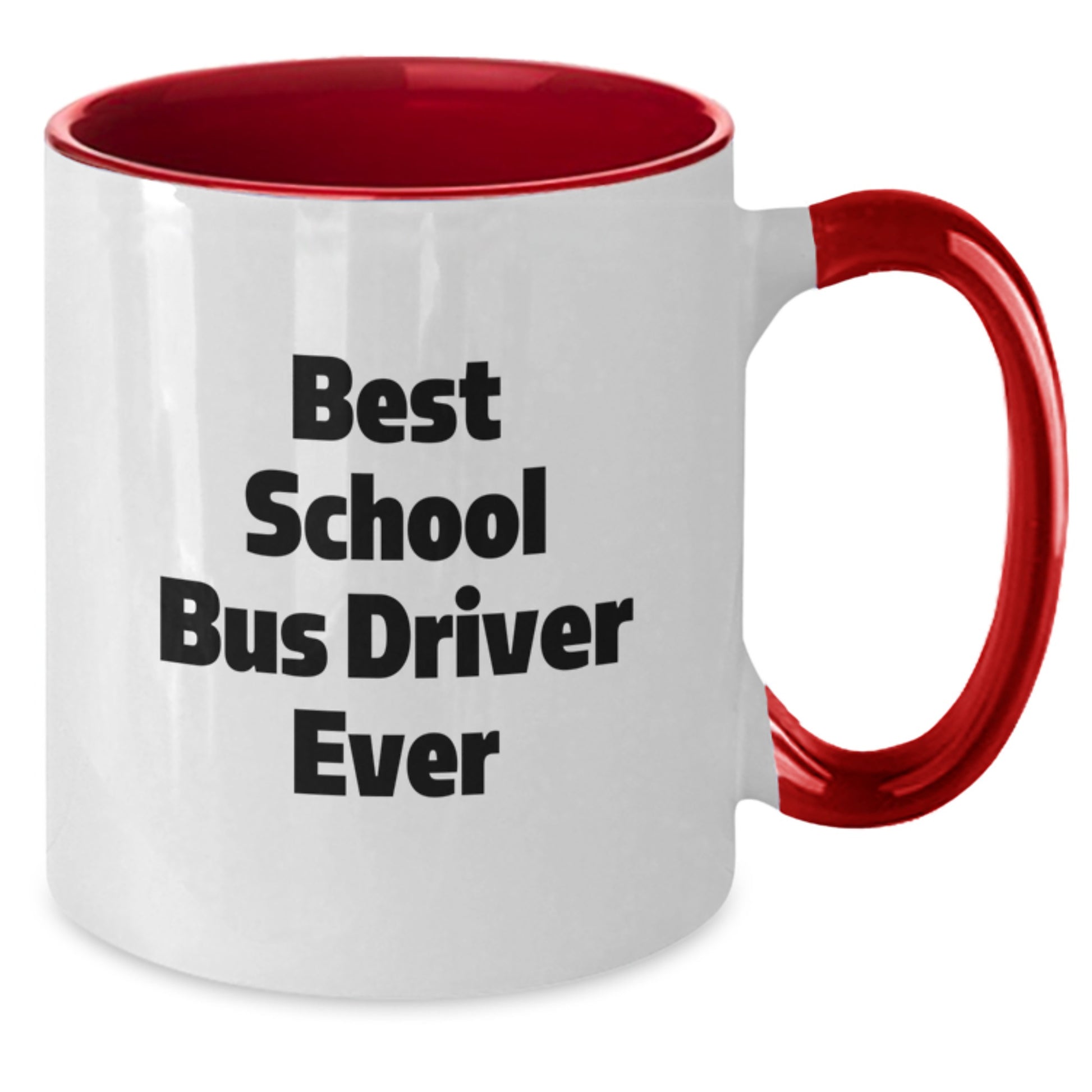 Funny Gift for School Bus Driver Friends and Family - Best School Bus Driver Ever Two Tone Coffee Mug, Gifts from Men or Women for School Bus Driver at Christmas - Additional