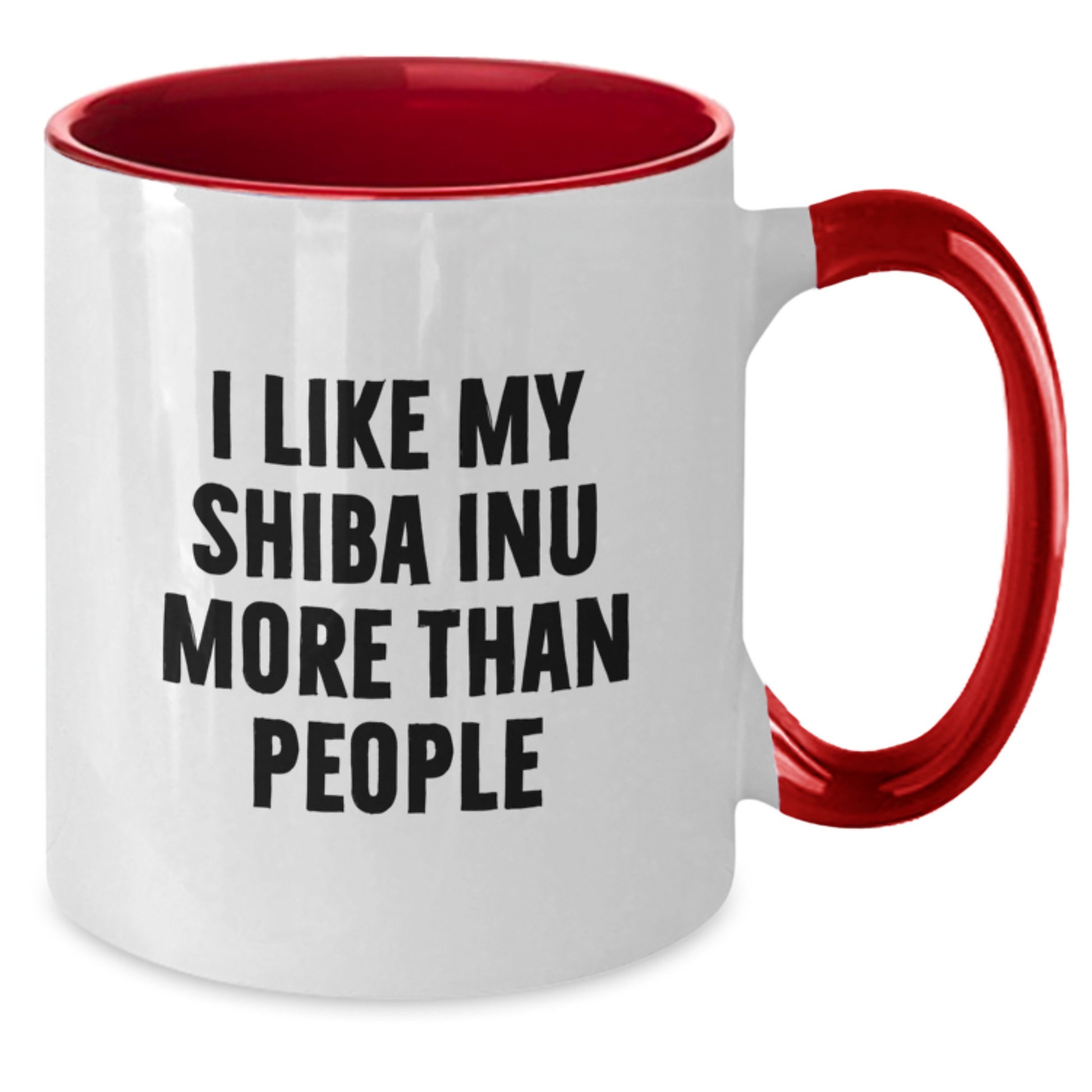 Shiba Inu Dog Lovers Gifts - Funny Quote Coffee Mug for Birthday from Friends or Family, I Like My Shiba Inu More Than People, Two Tone Ceramic Mug - Additional