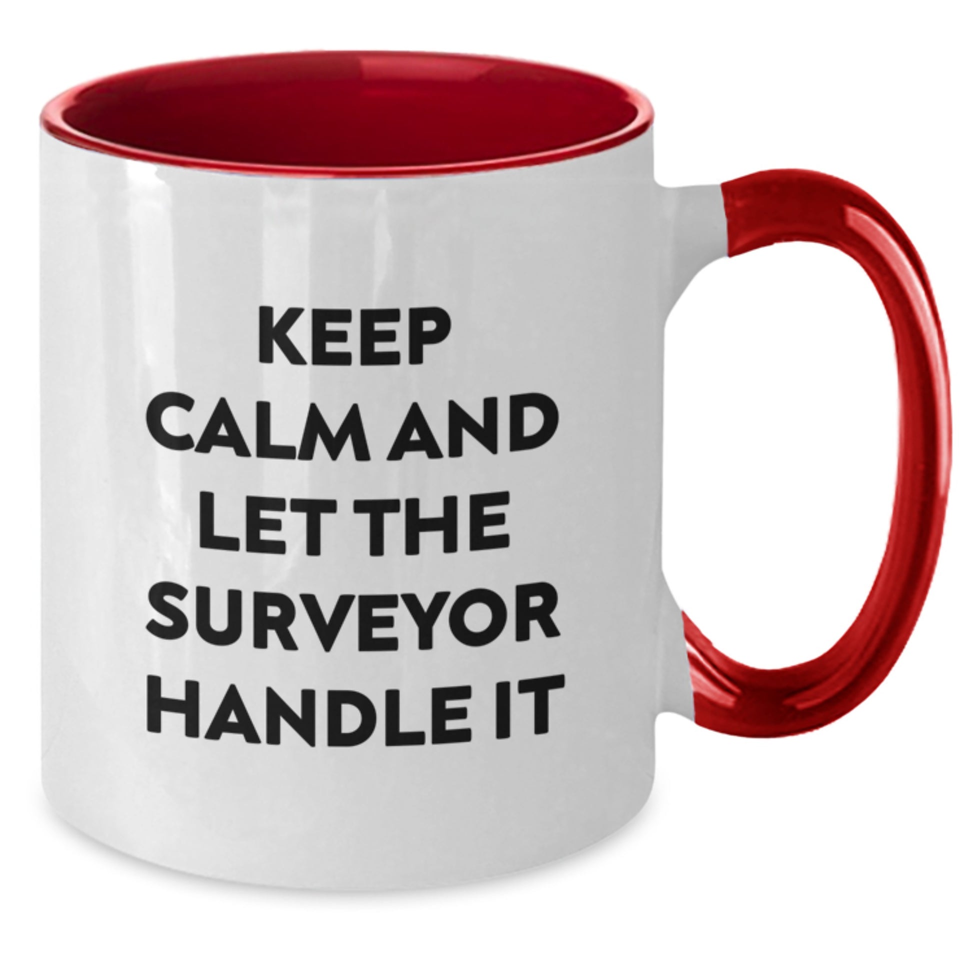 Funny Surveyor Gifts for Christmas Unique Mugs - Keep Calm And Let The Surveyor Handle It Gifts from Friends for Surveyor Men - Additional