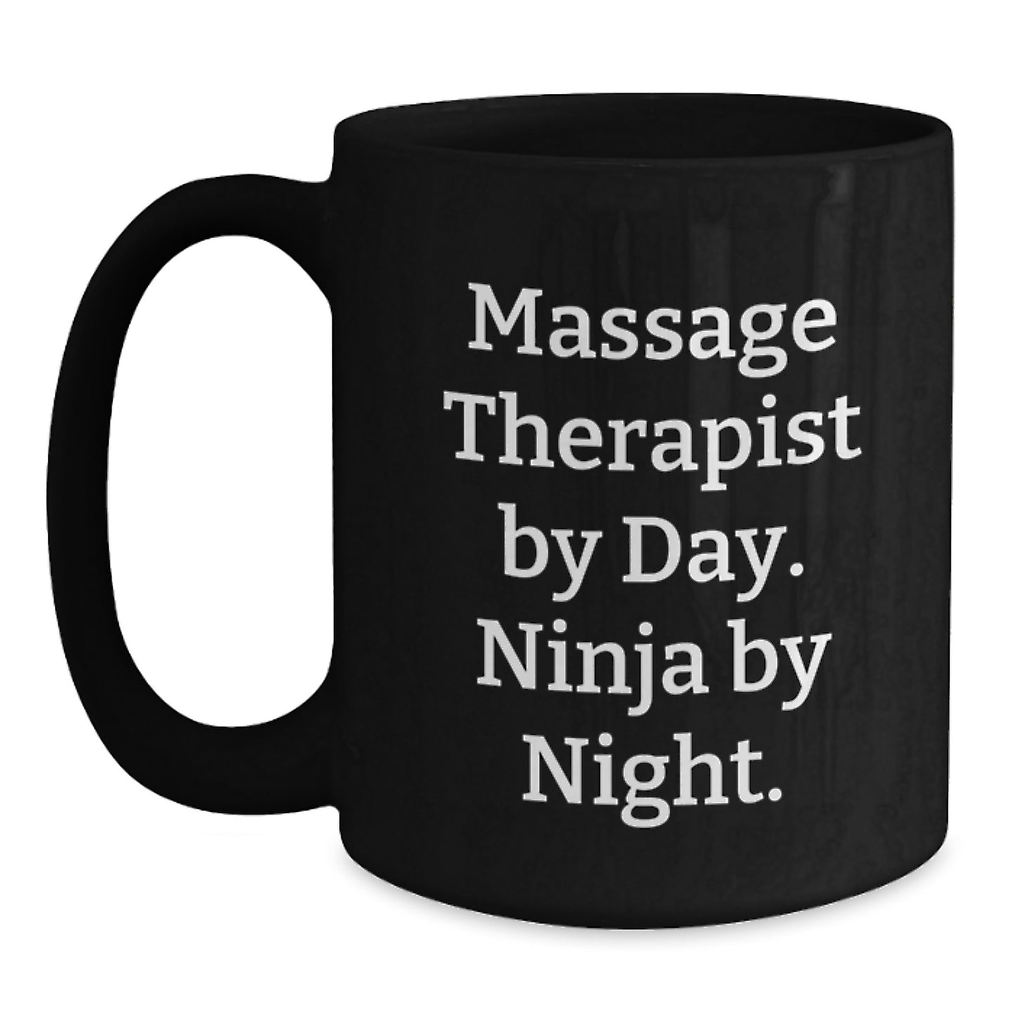 Massage Therapist Ninja Gifts from Friends, Unique Birthday Unique Gifts for Massage Therapist, Black Coffee Mug - Main