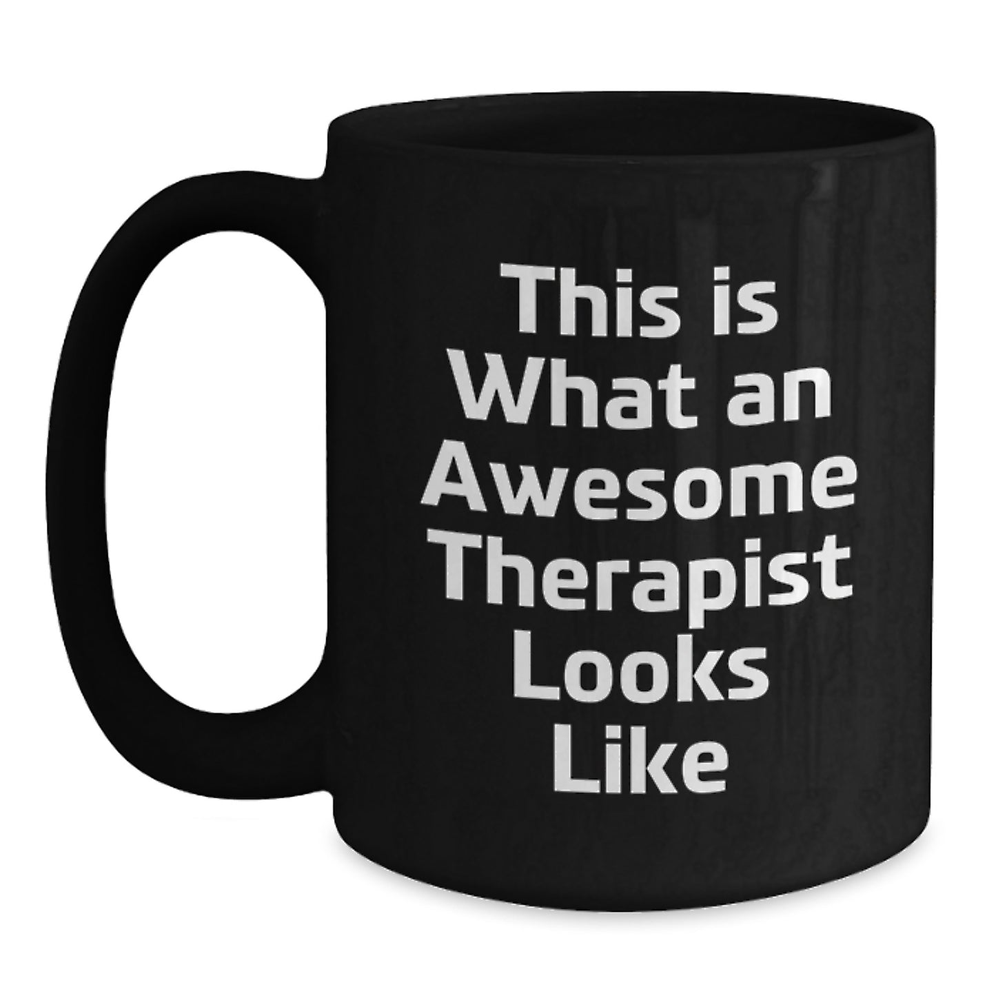 Funny Therapist Gifts, This Is What An Awesome Therapist Looks Like Black Coffee Mug, Christmas Unique Presents for Therapist Friends from Family - Main