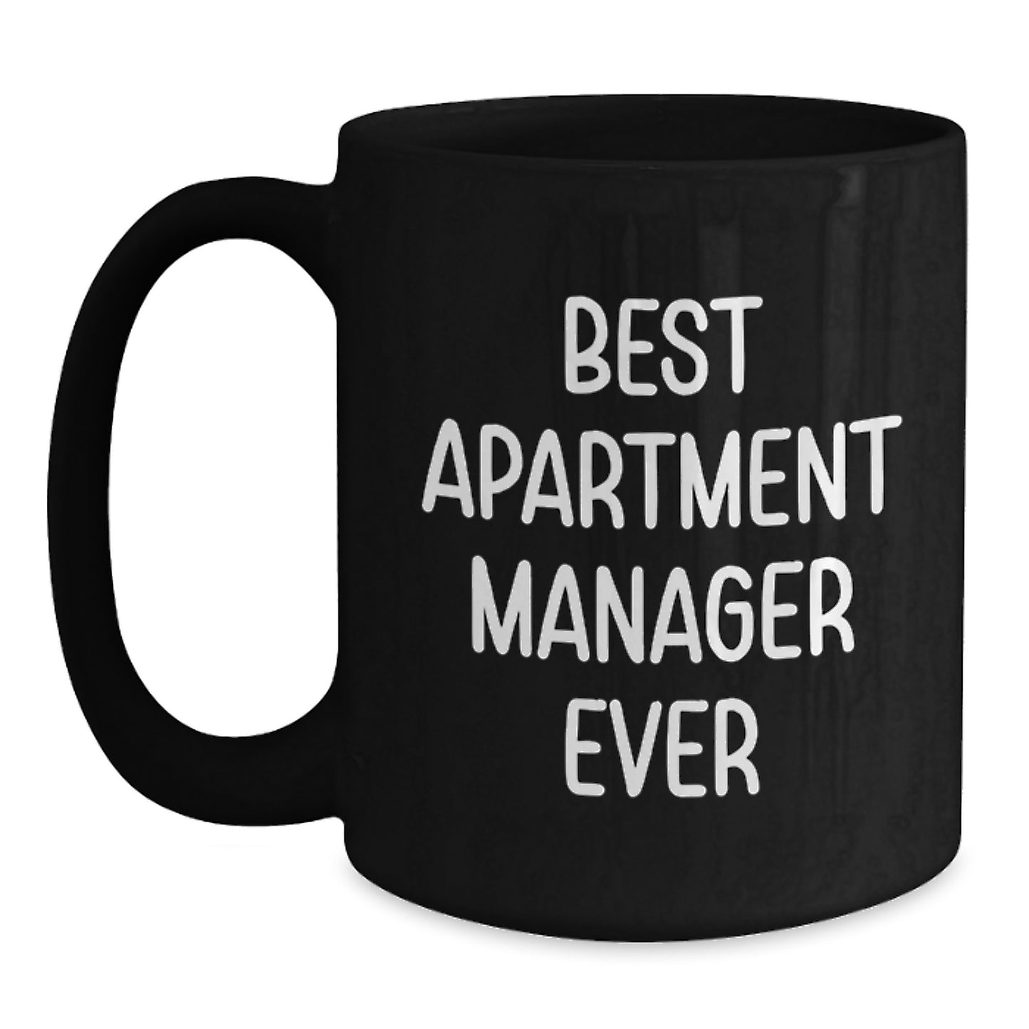 Funny Gift for Apartment Manager Best Ever Black Coffee Mugs Gifts from Men to Apartment Manager Friends at Christmas - Main