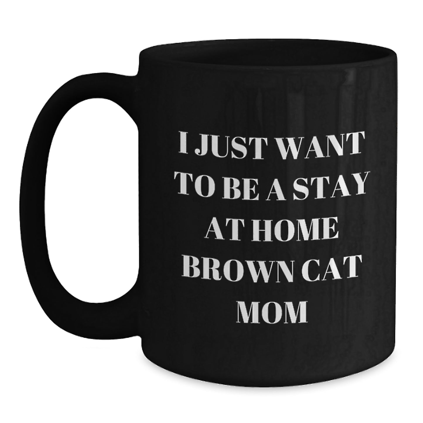 Funny Brown Cat Mom Gifts for Christmas Black Coffee Mug, Perfect for Brown Cat Enthusiasts Gifts from Friends and Family - Main