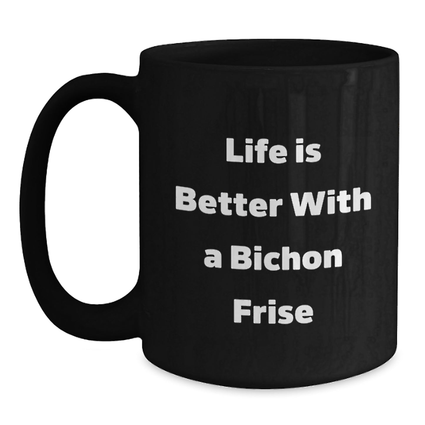 Bichon Frise Dog Lover Gifts from Women, Funny Black Coffee Mug for Friends, Unique Birthday Unique Gifts for Men, Bichon Frise Dog Enthusiasts - Main
