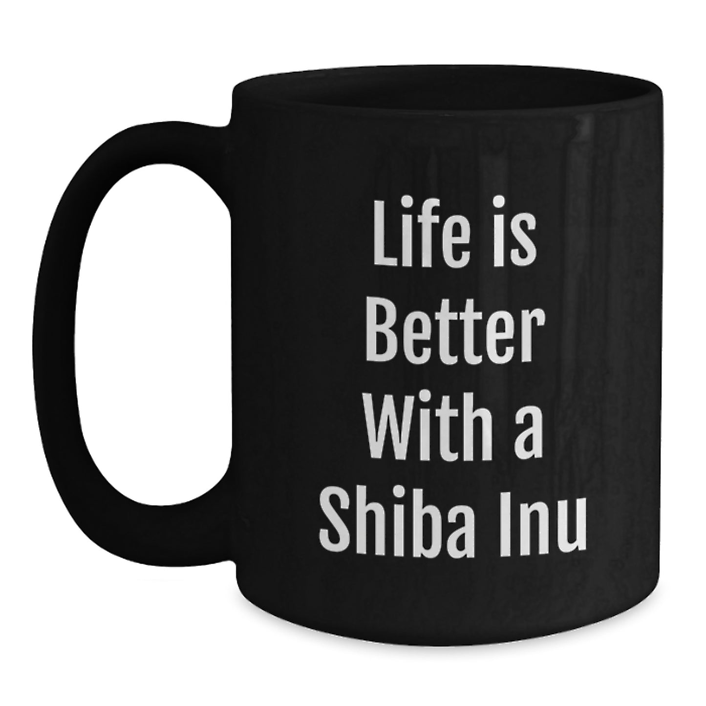 Shiba Inu Dog Lover Gifts from Friends, Funny Black Coffee Mug for Men Women Family Friends Birthday Unique Gifts - Main
