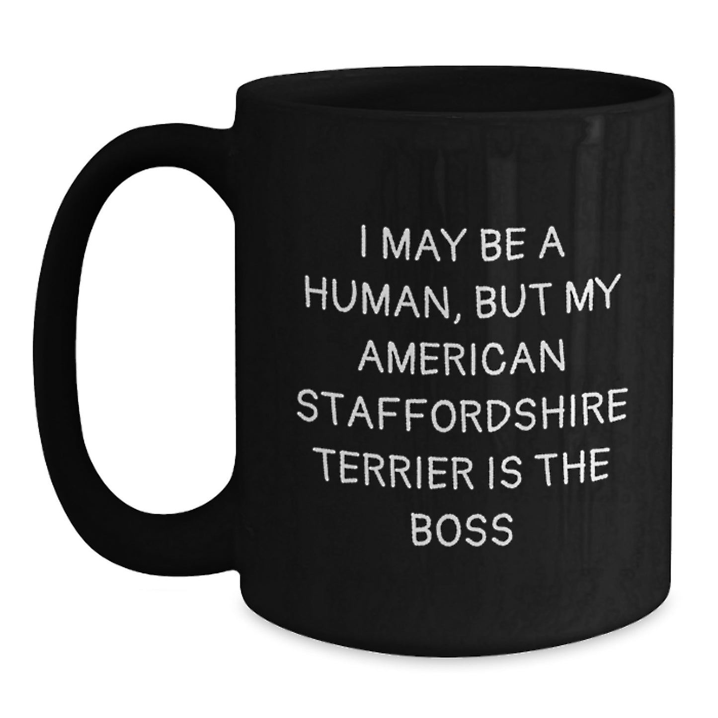 Funny American Staffordshire Terrier Dog Lover Gifts from Men for Valentine's Unique Black Coffee Mug - Main