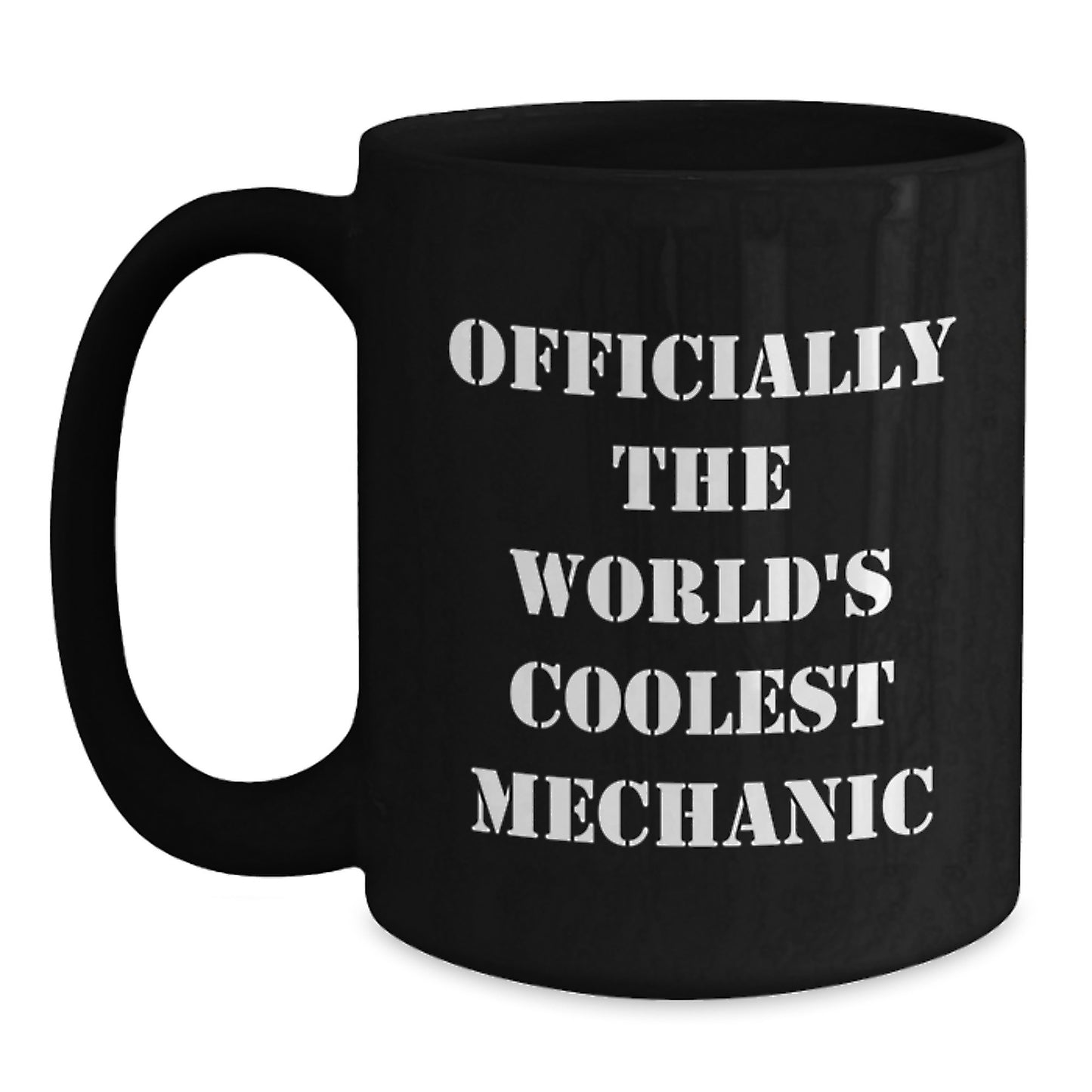 Funny Mechanic Gifts from Men, Officially The World's Coolest Mechanic Mug, Christmas Unique Black Coffee Mugs for Mechanic Friends - Main