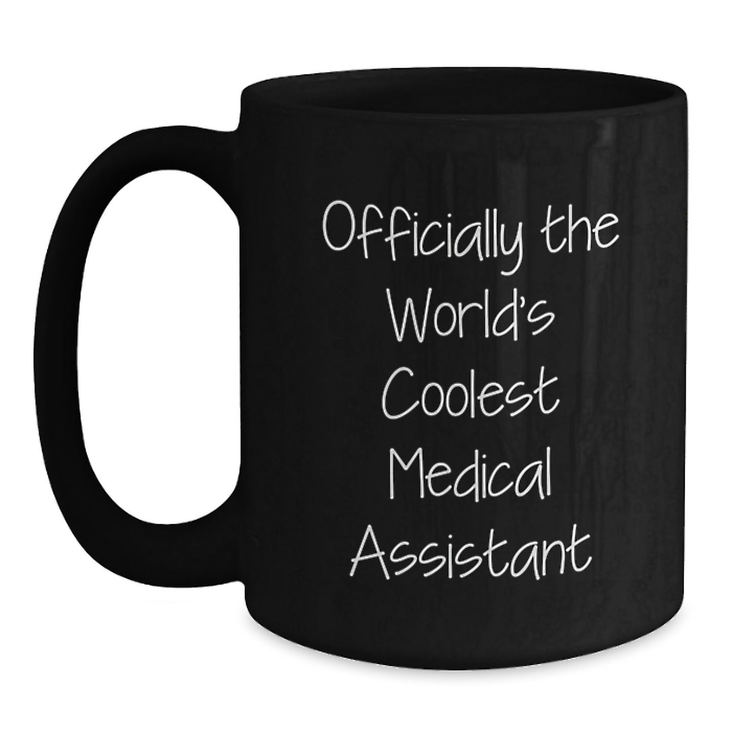 Funny Medical Assistant Gifts from Friends for Men and Women - Officially The World's Coolest Medical Assistant Black Coffee Mug, Christmas Unique Gifts - Main
