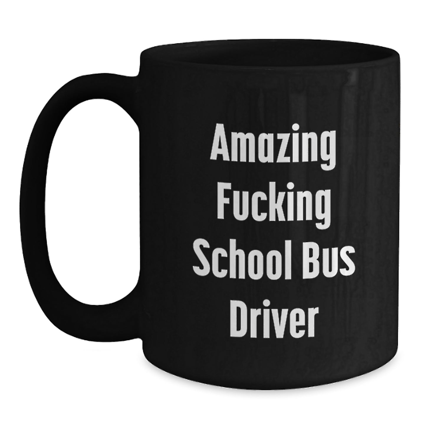 Funny School Bus Driver Gifts from Men - School Bus Driver Black Coffee Mug for Christmas Unique Presents - Main