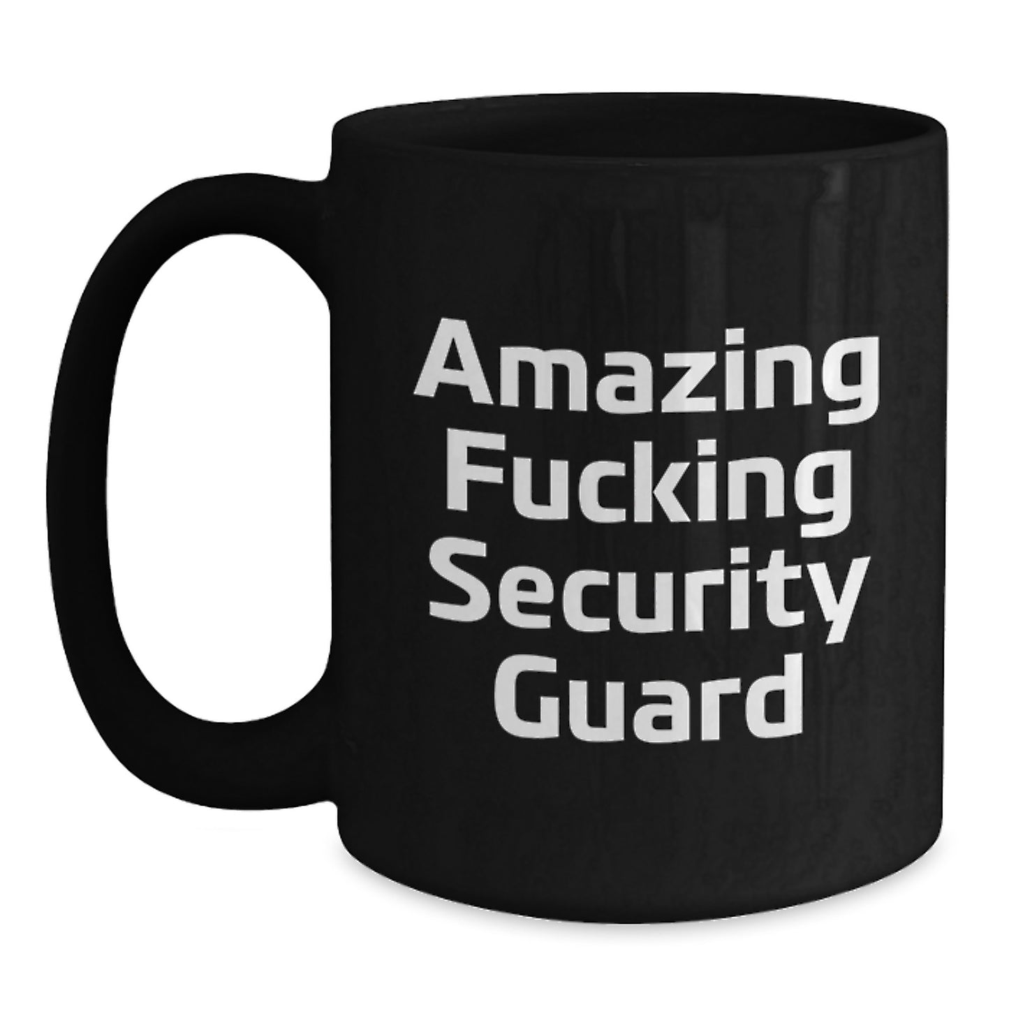Funny Security Guard Gifts from Men, Black Coffee Mug for Security Guard, Amazing F--KING 'Security Guard' Christmas Unique - Main