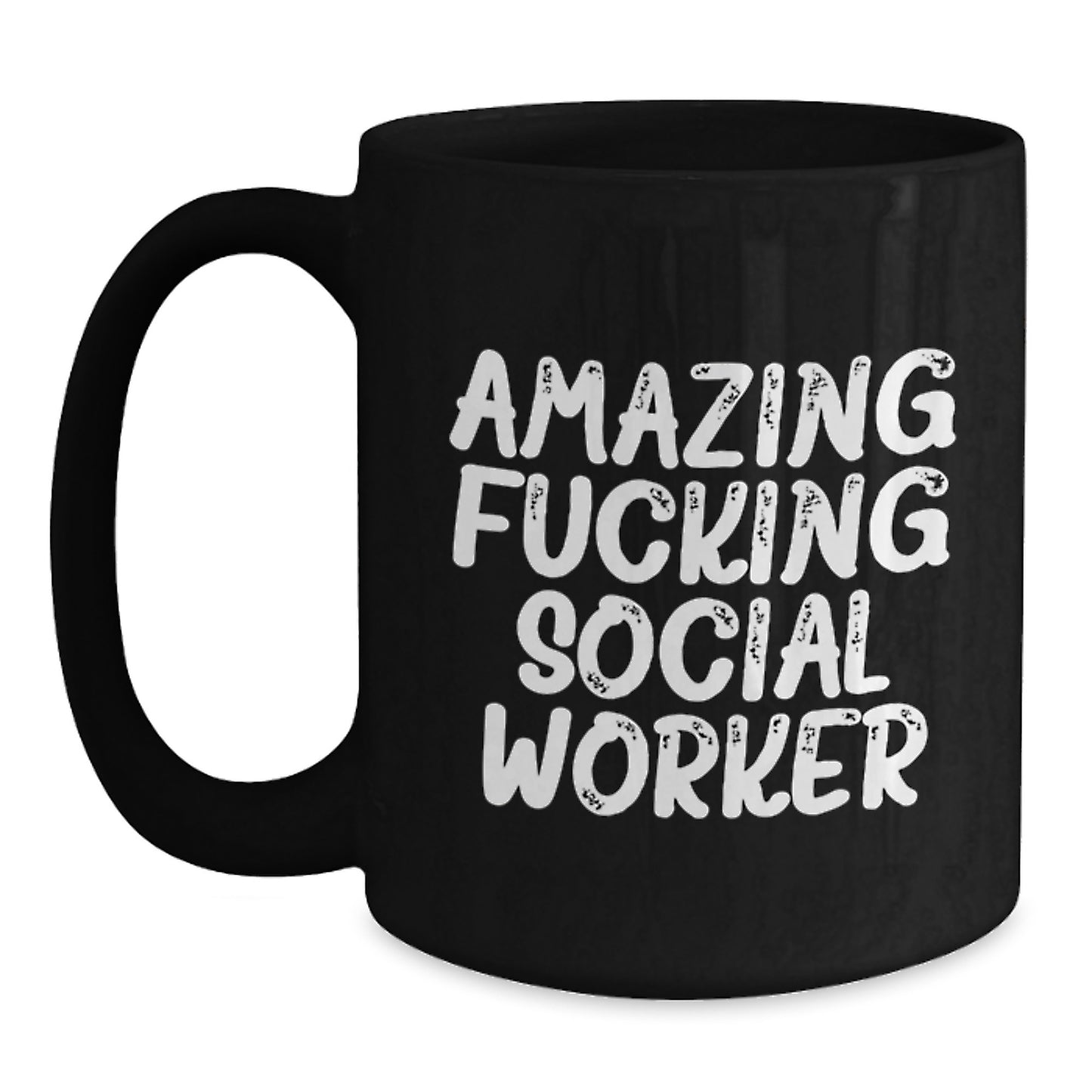 Funny Gift for Social Workers, Amazing Social Worker Mugs, Christmas Unique Gifts from Men to Social Workers, Black Coffee Mug - Main