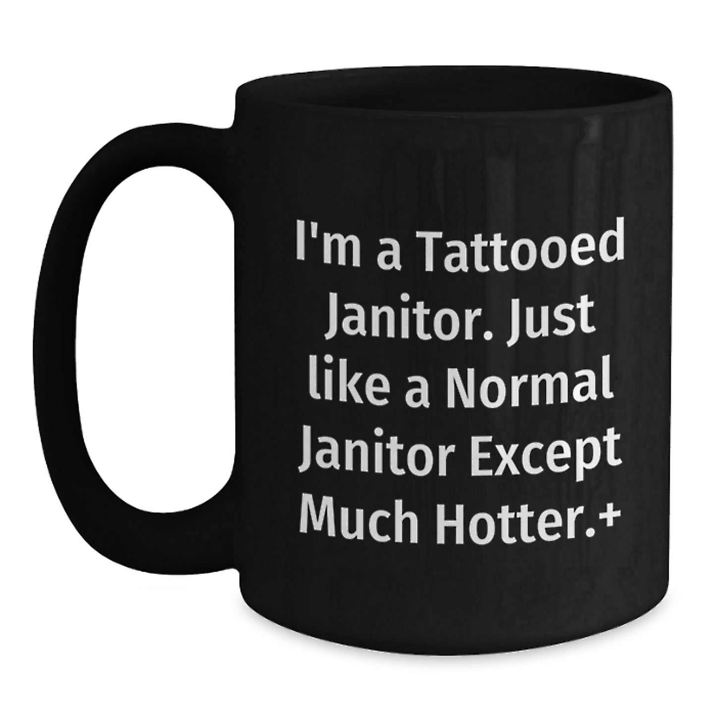 Funny Janitor Gift Ideas for Janitor Friends and Family Members, Unique Black Coffee Mug, Christmas Unique Gifts from Men, Women, Friends, or Coworkers - Main