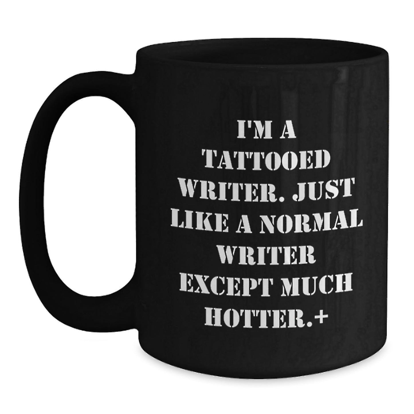 Funny Writer Gifts for Him from Friends and Family - I'm A Tattooed Writer Black Coffee Mugs Christmas Unique Presents for Men's Office - Main
