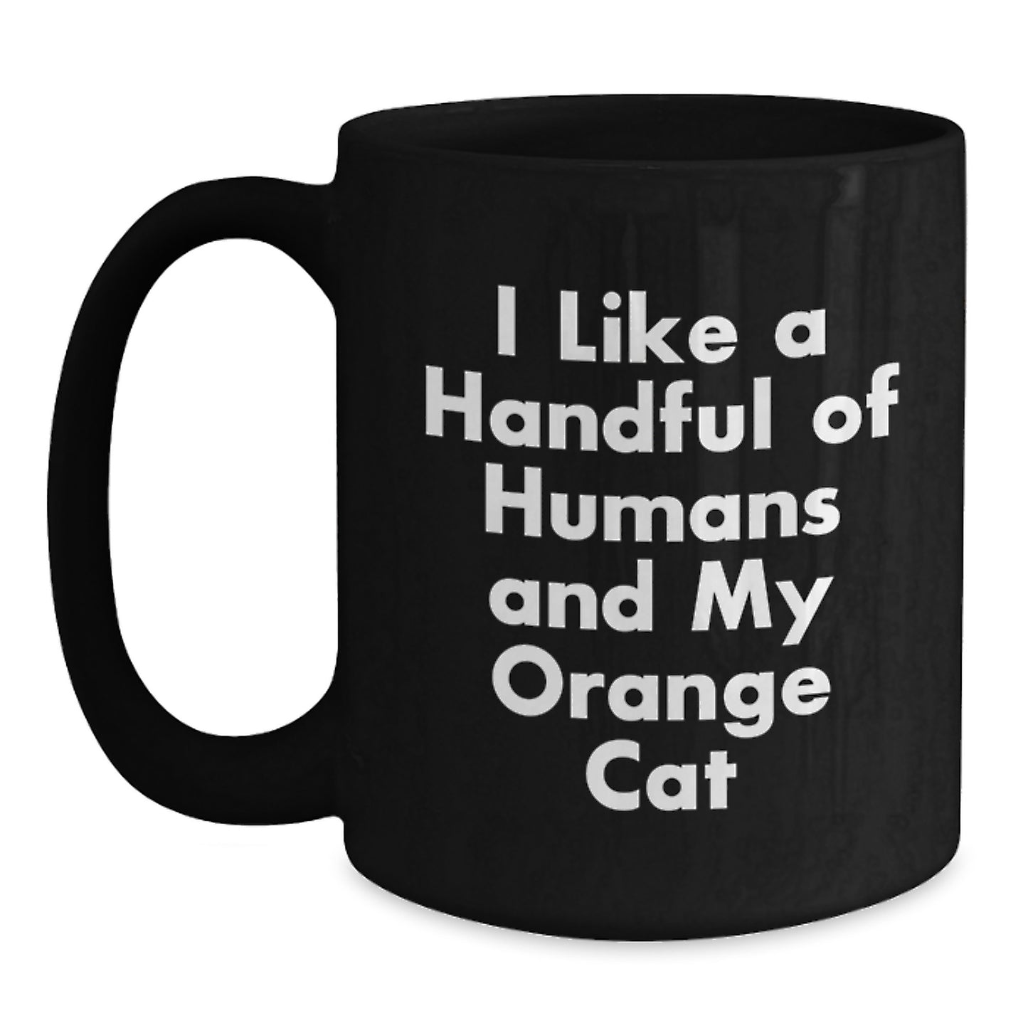 Funny Orange Cat Lover Gifts for Men, Women, or Friends - Orange Cat Enthusiast Black Coffee Mug, Perfect Christmas Unique Gifts from Family - Main