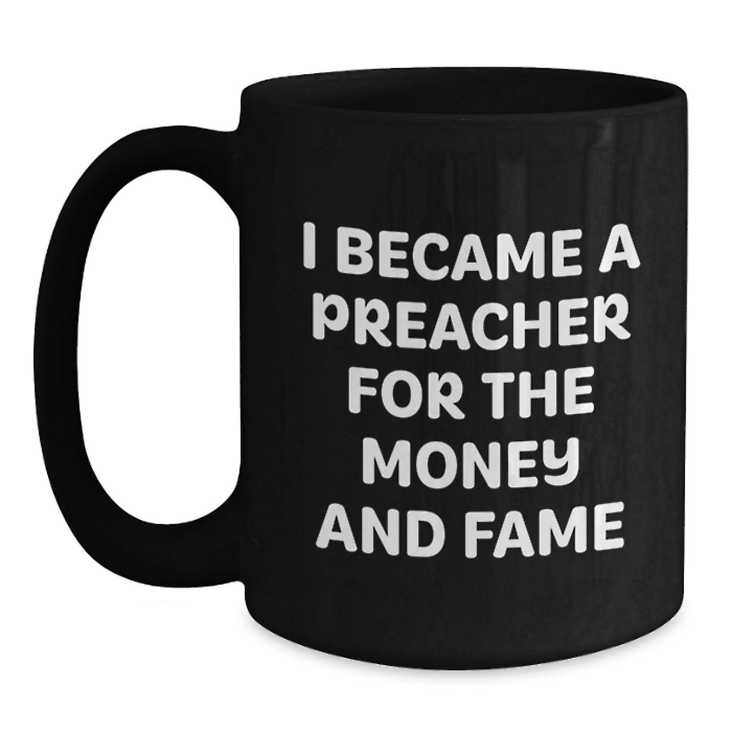 Funny Preacher Gifts for Men, Black Coffee Mug, Christmas Unique Presents from Friends to Family - Main