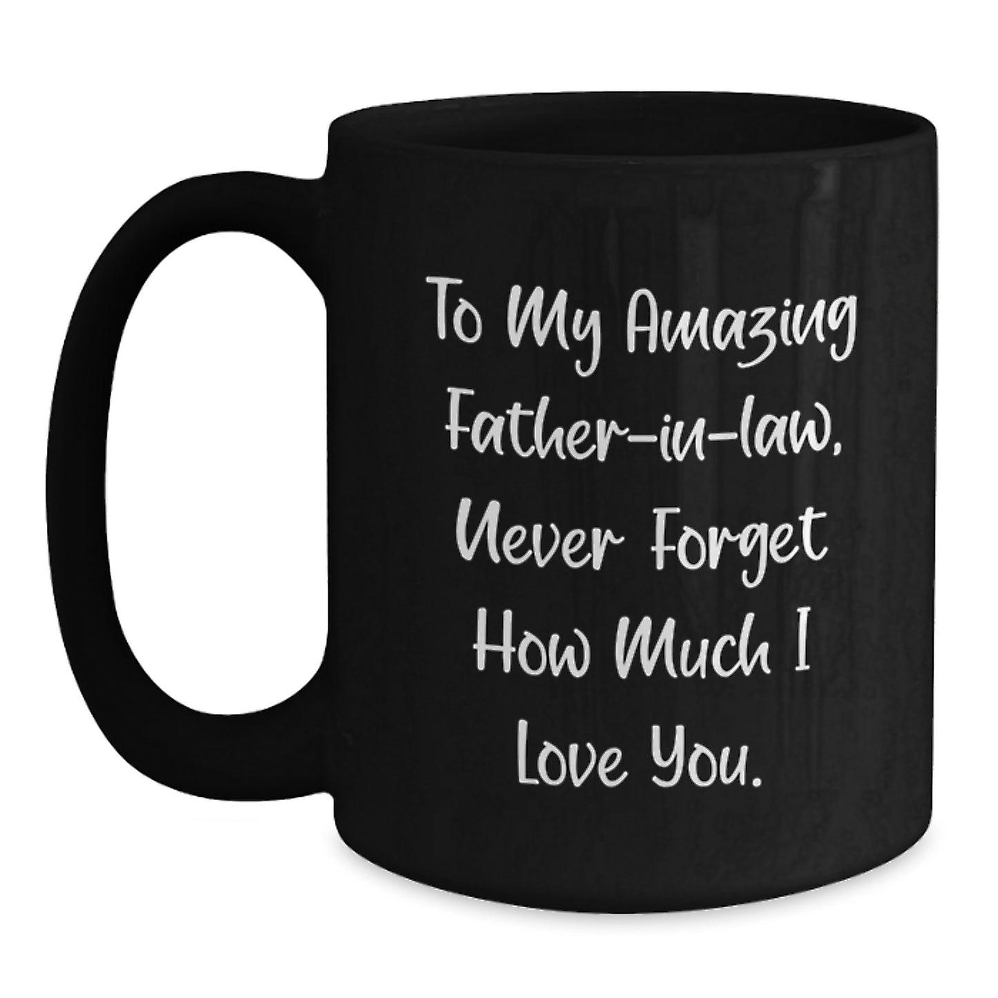 Funny Gifts for Father-in-law, To My Amazing Father-in-law, Black Coffee Mug with Christmas Unique Gifts from Family - Main