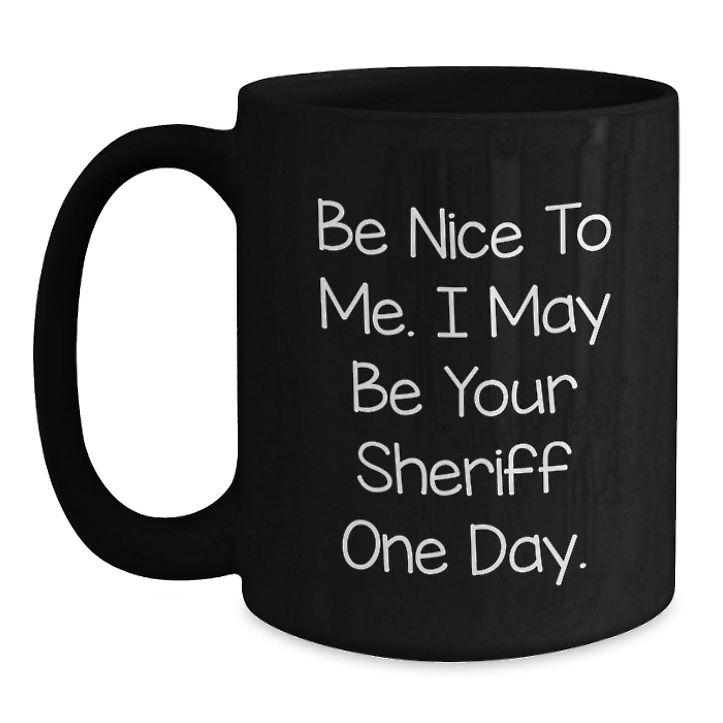 Funny Sheriff Black Coffee Mug Gifts from Family to Sheriff for Christmas - Main
