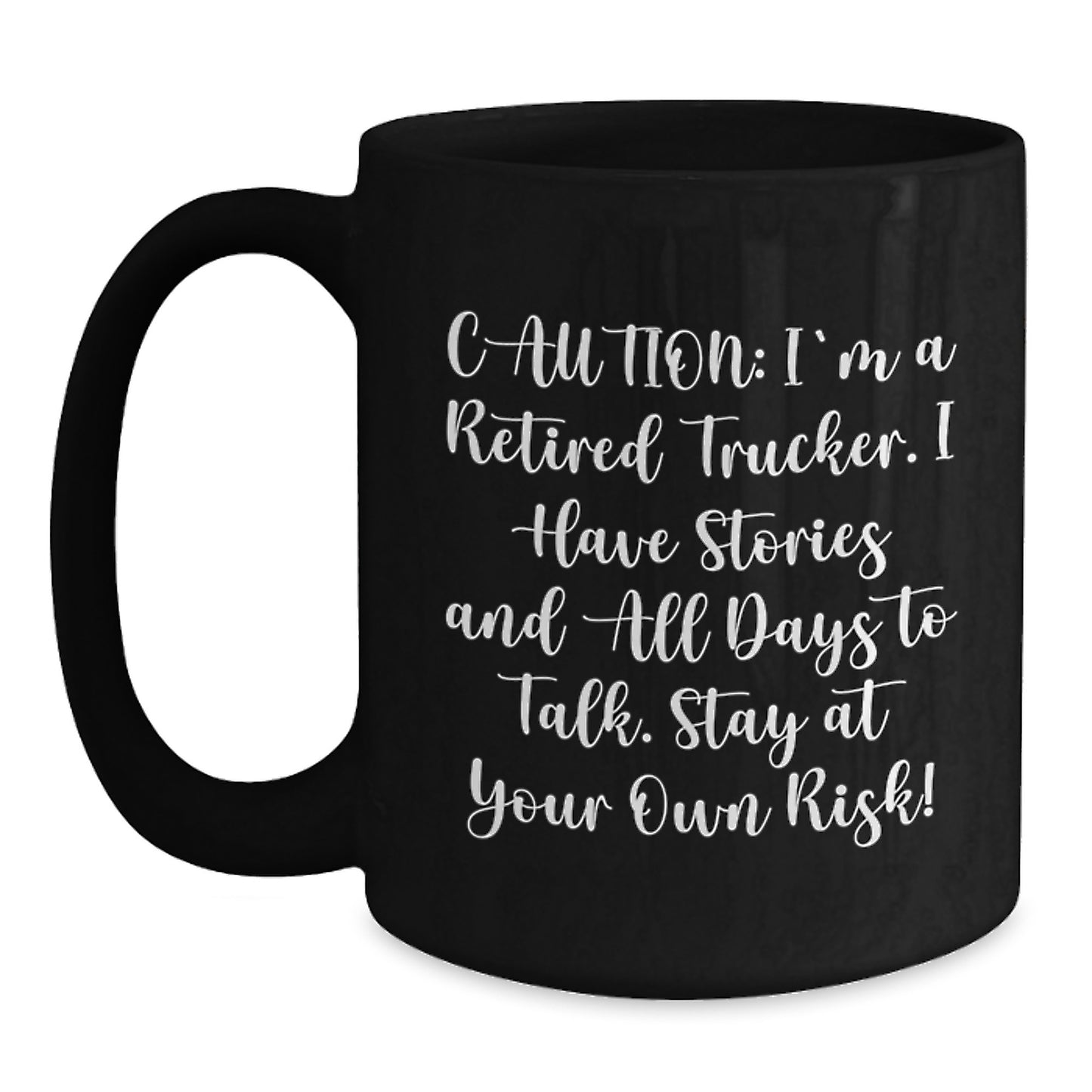 Funny Trucker Gifts for Him, Black Coffee Mug, Gifts from Family, Friends, Coworkers, Trucker Humor, Christmas Unique Presents - Main