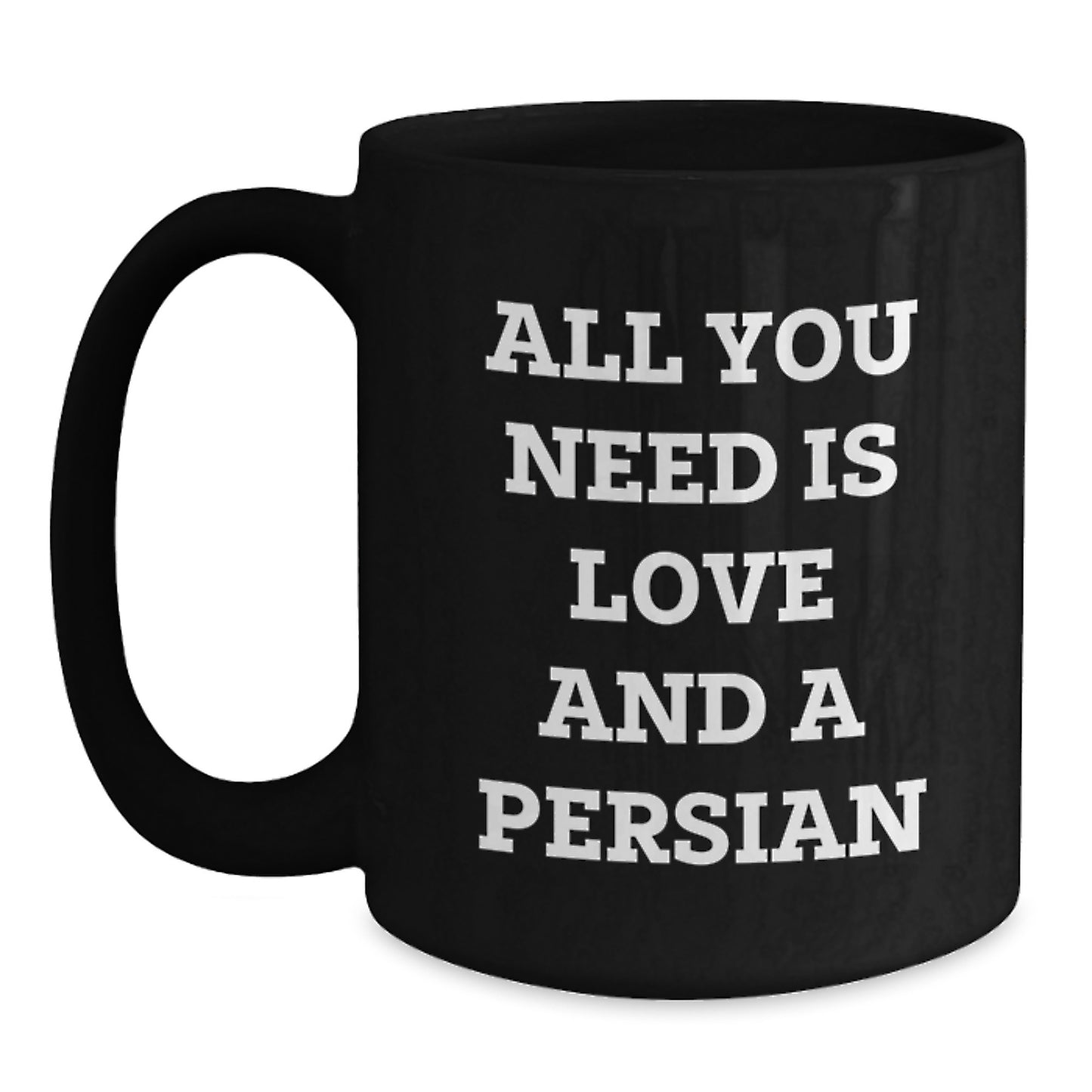 Funny Persian Cat Black Coffee Mug Gifts from Men to Women Friends Family for Christmas Unique Presents - Main