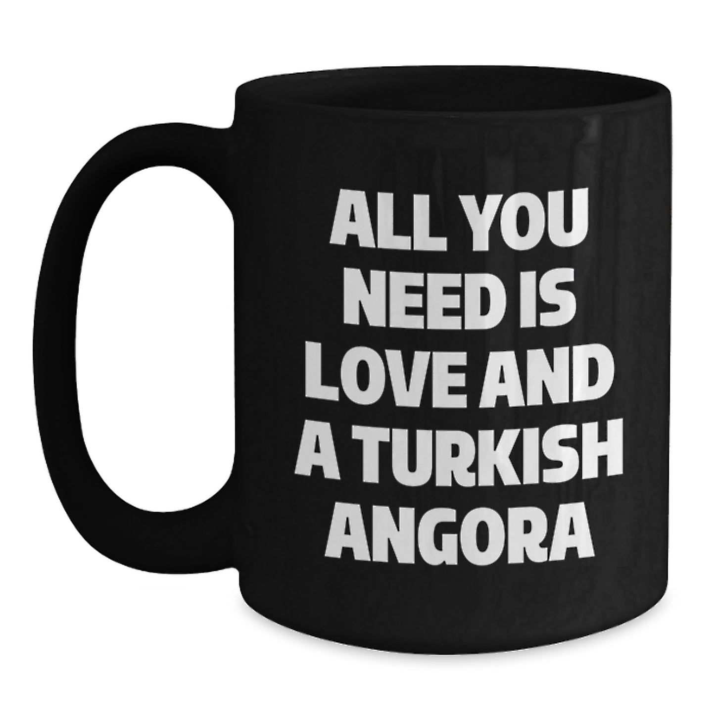 Turkish Angora Cat Lover Gifts from Men - Christmas Unique Gifts for Turkish Angora Cat Enthusiast - Inspirational Black Coffee Mug - Main