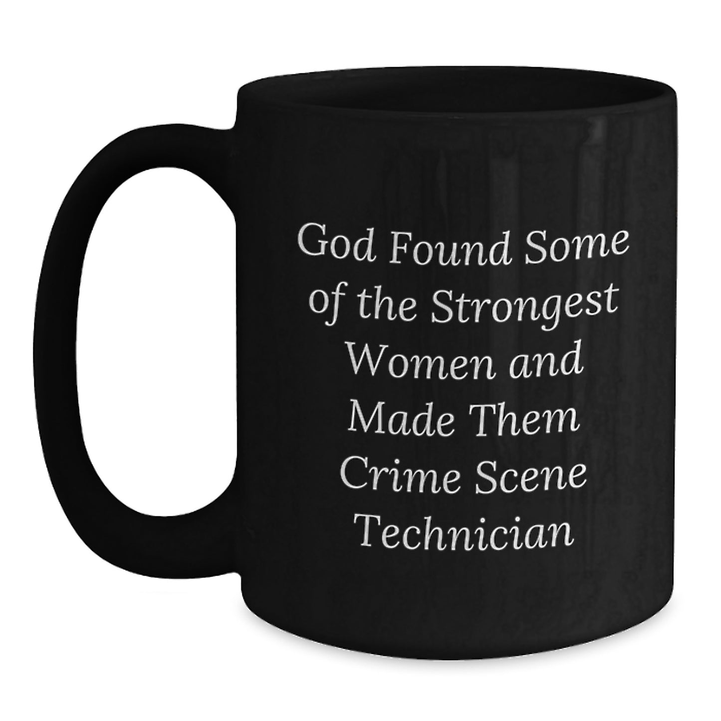 Funny Crime Scene Technician Gifts from Family to Friends for Christmas - Black Coffee Mug - Main